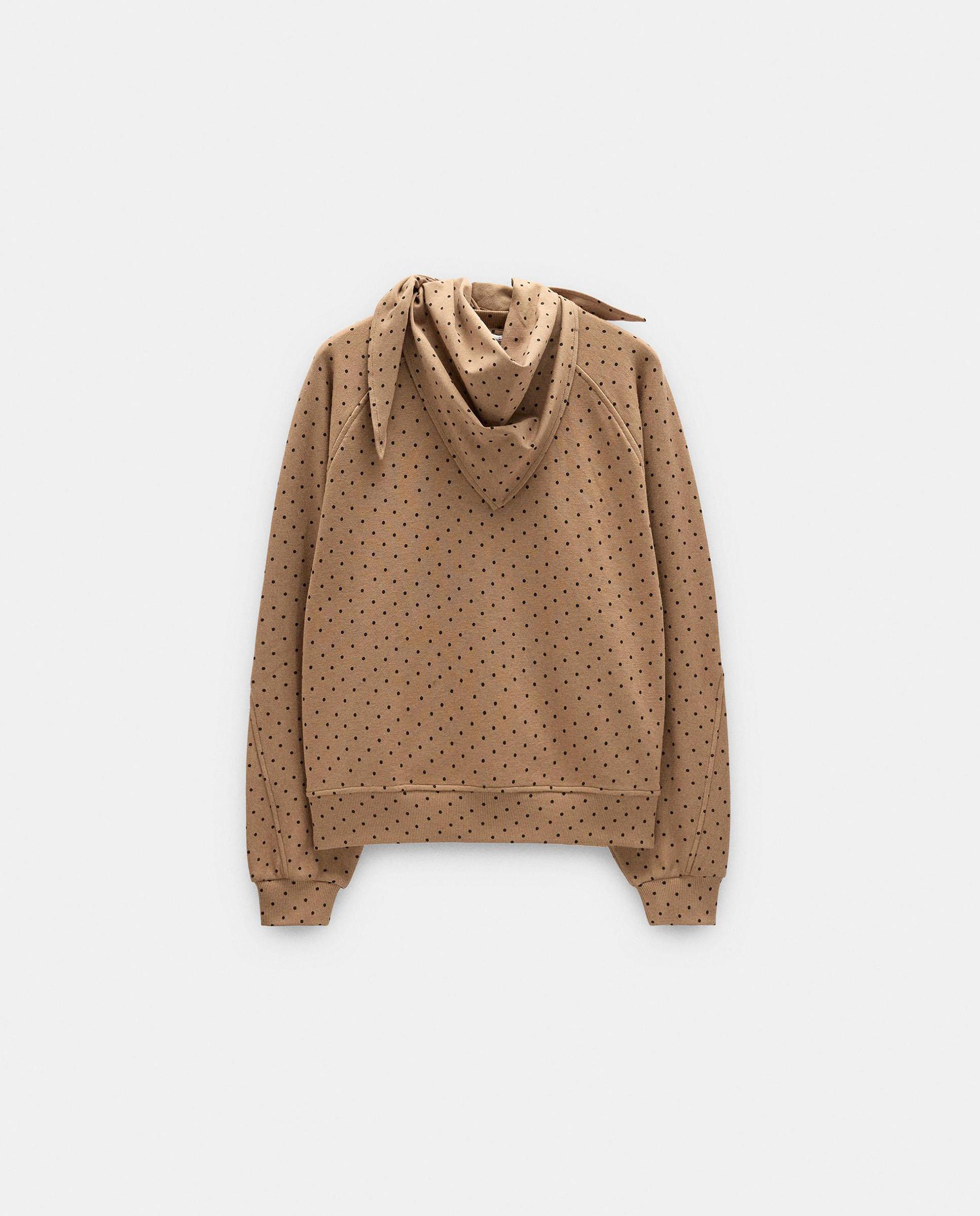 Sudadera de mujer con cuello redondo y estampado de lunares - Parfois - Camel Camel-6