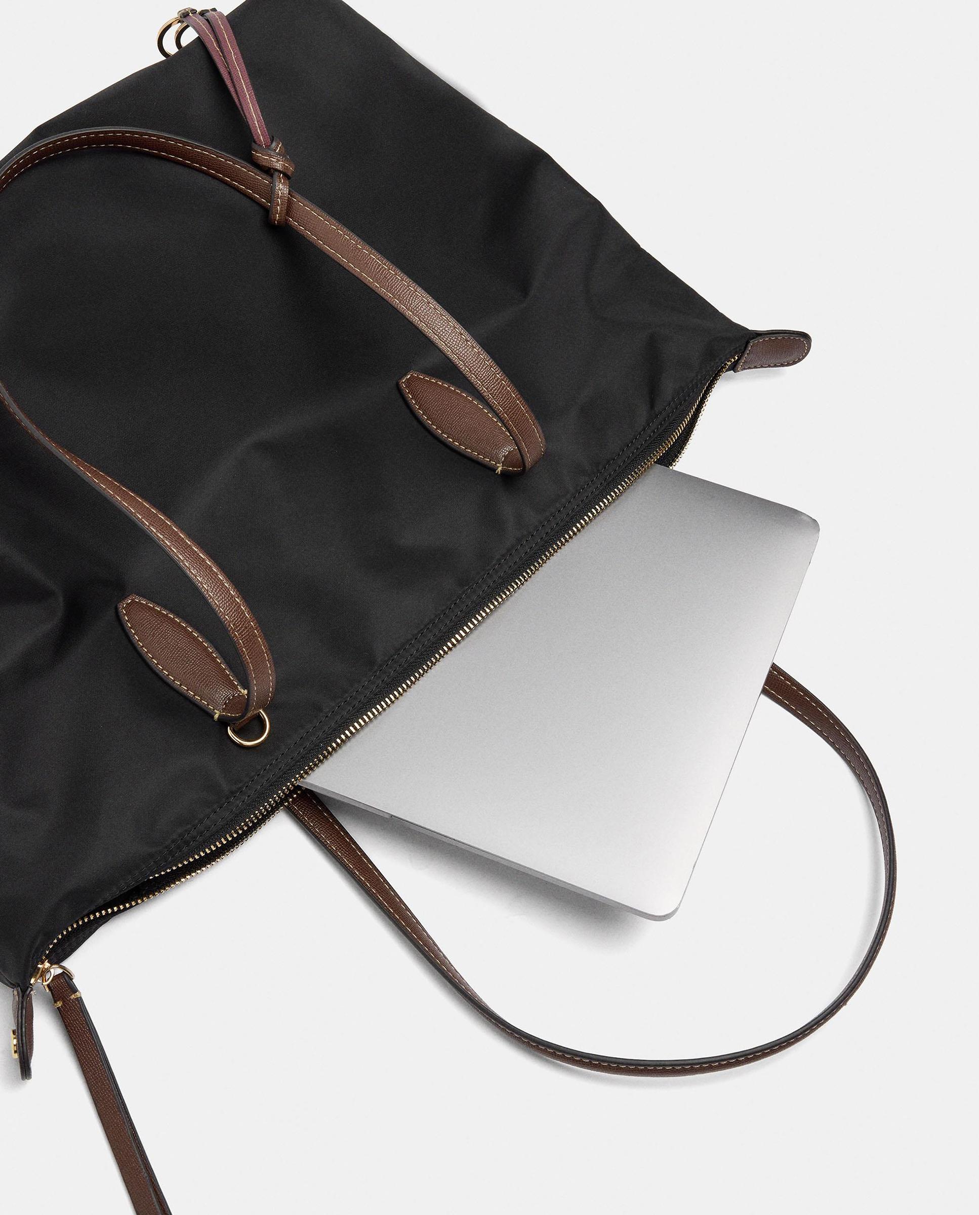 Bolso de hombro estilo portadocumentos con cierre de cremallera en liso - Parfois - Negro Negro-4