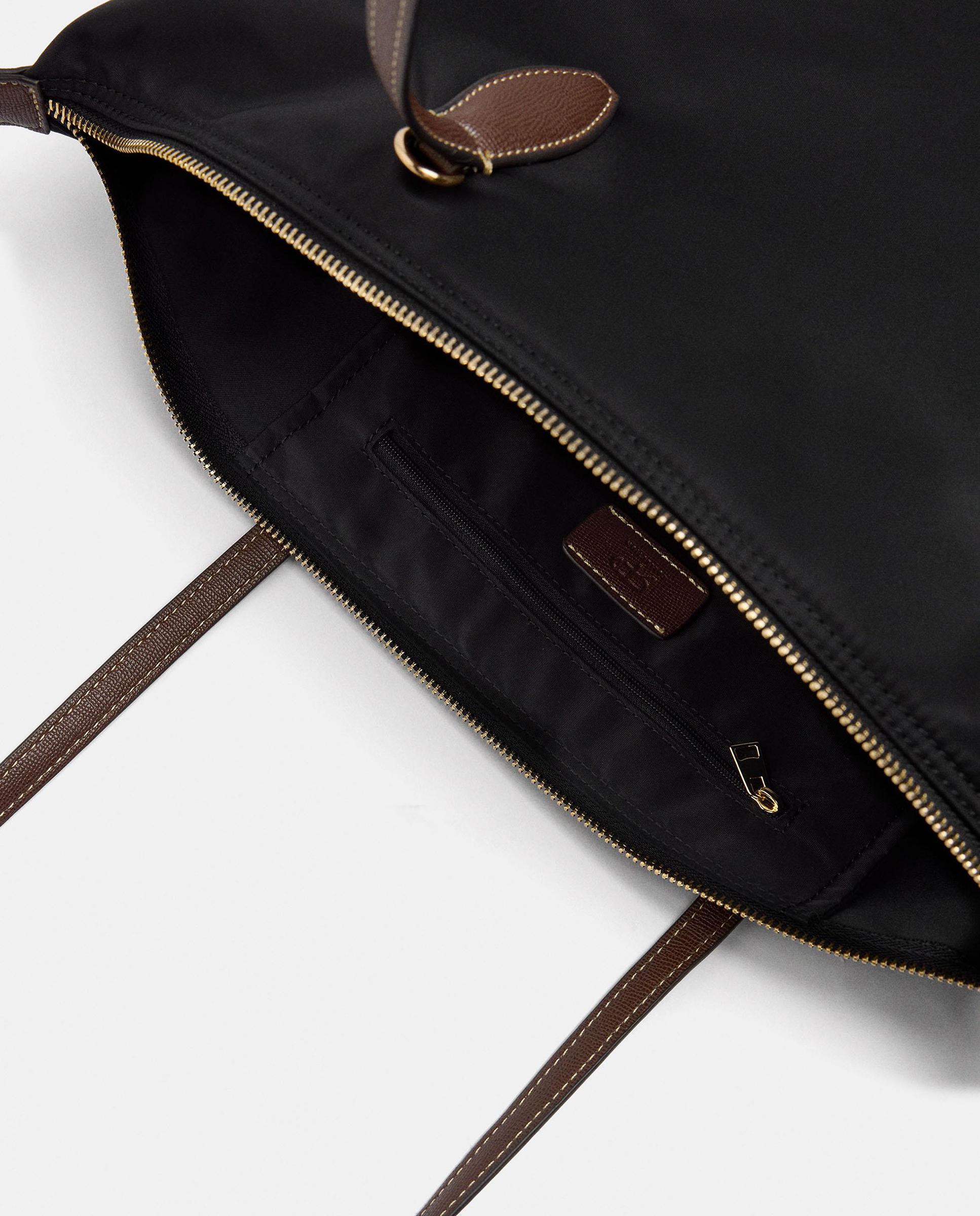 Bolso de hombro estilo portadocumentos con cierre de cremallera en liso - Parfois - Negro Negro-5