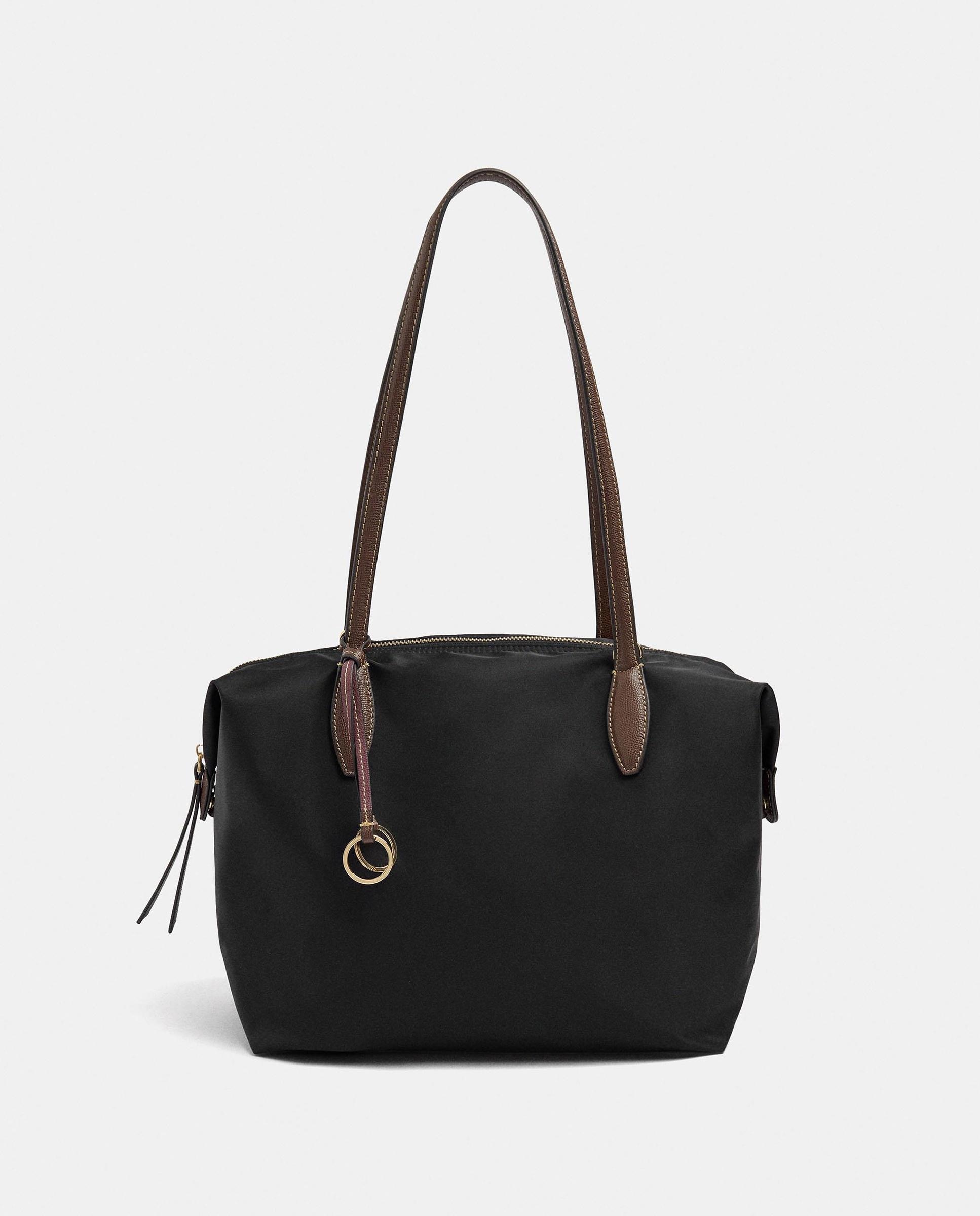 Bolso de hombro estilo portadocumentos con cierre de cremallera en liso - Parfois - Negro Negro-7