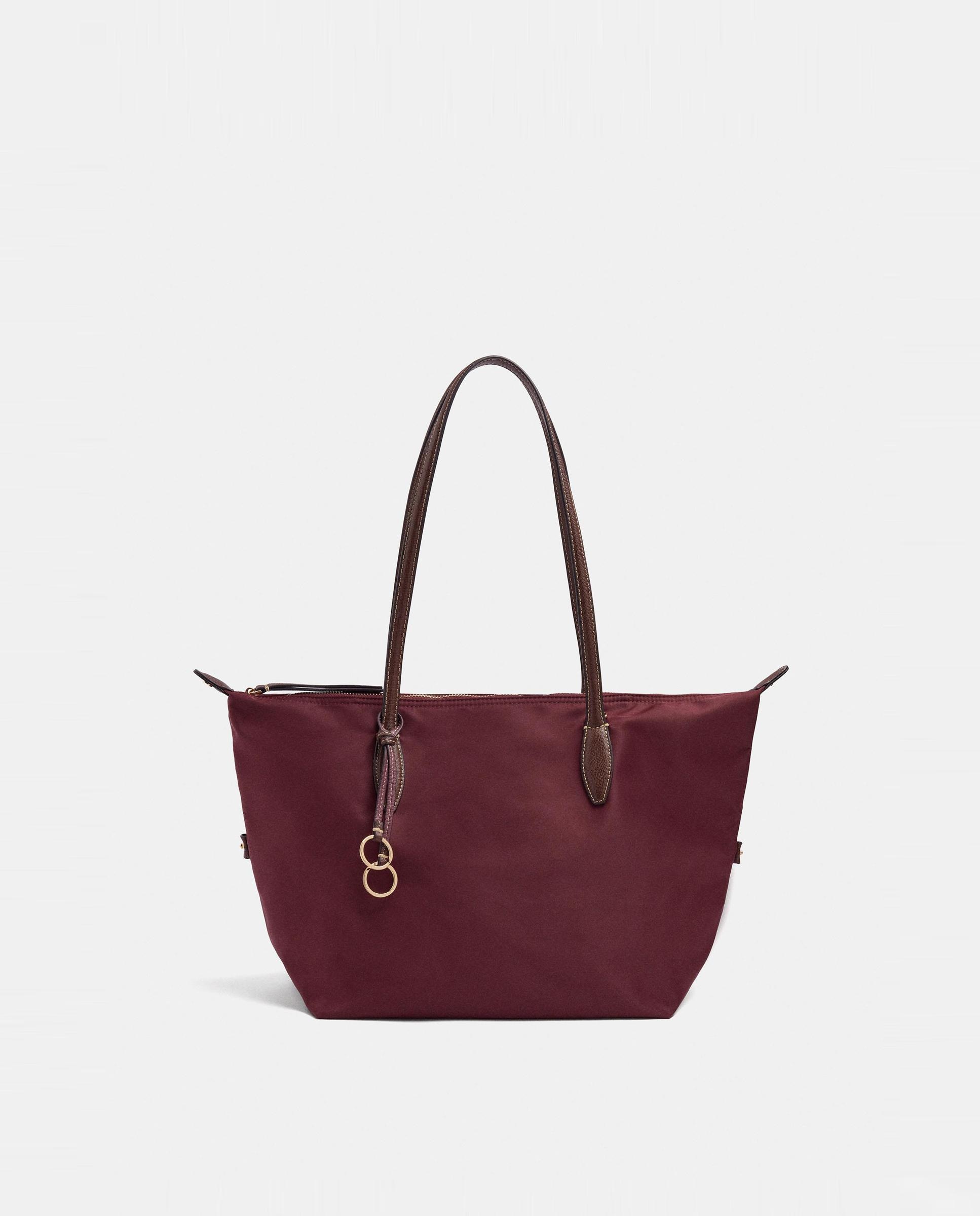 Bolso de hombro estilo portadocumentos con cierre de cremallera en liso - Parfois - Burdeos Burdeos-1