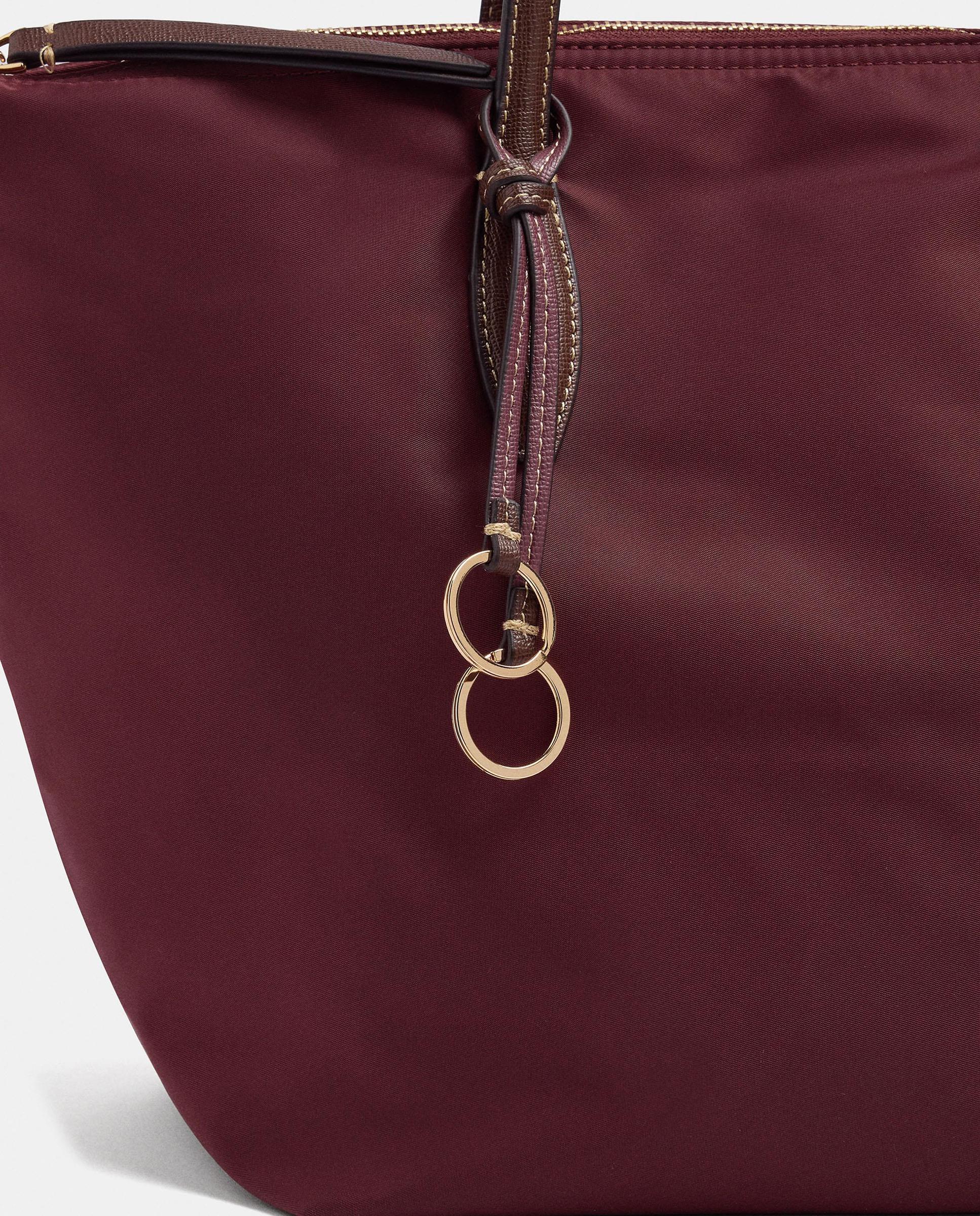 Bolso de hombro estilo portadocumentos con cierre de cremallera en liso - Parfois - Burdeos Burdeos-2
