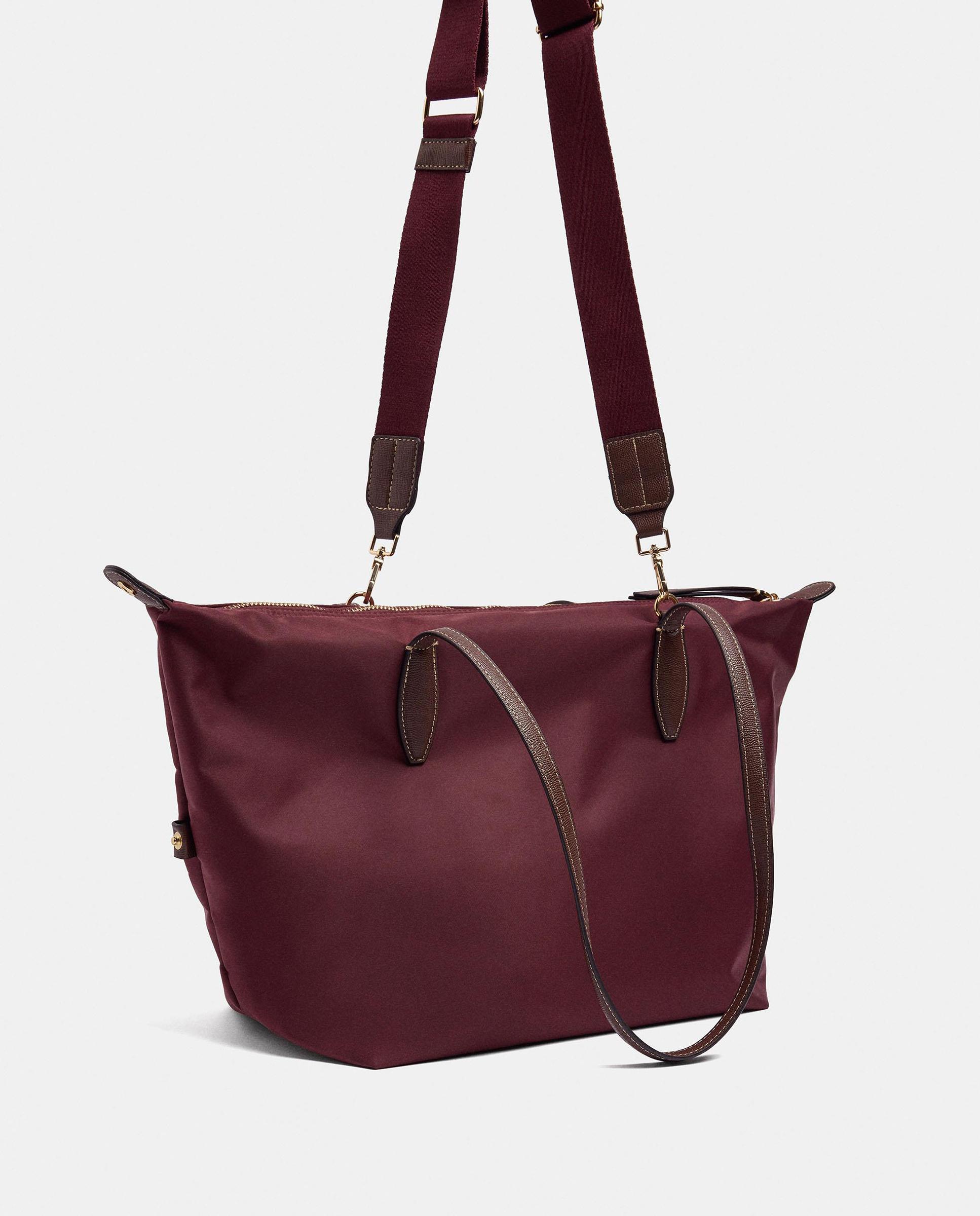 Bolso de hombro estilo portadocumentos con cierre de cremallera en liso - Parfois - Burdeos Burdeos-3