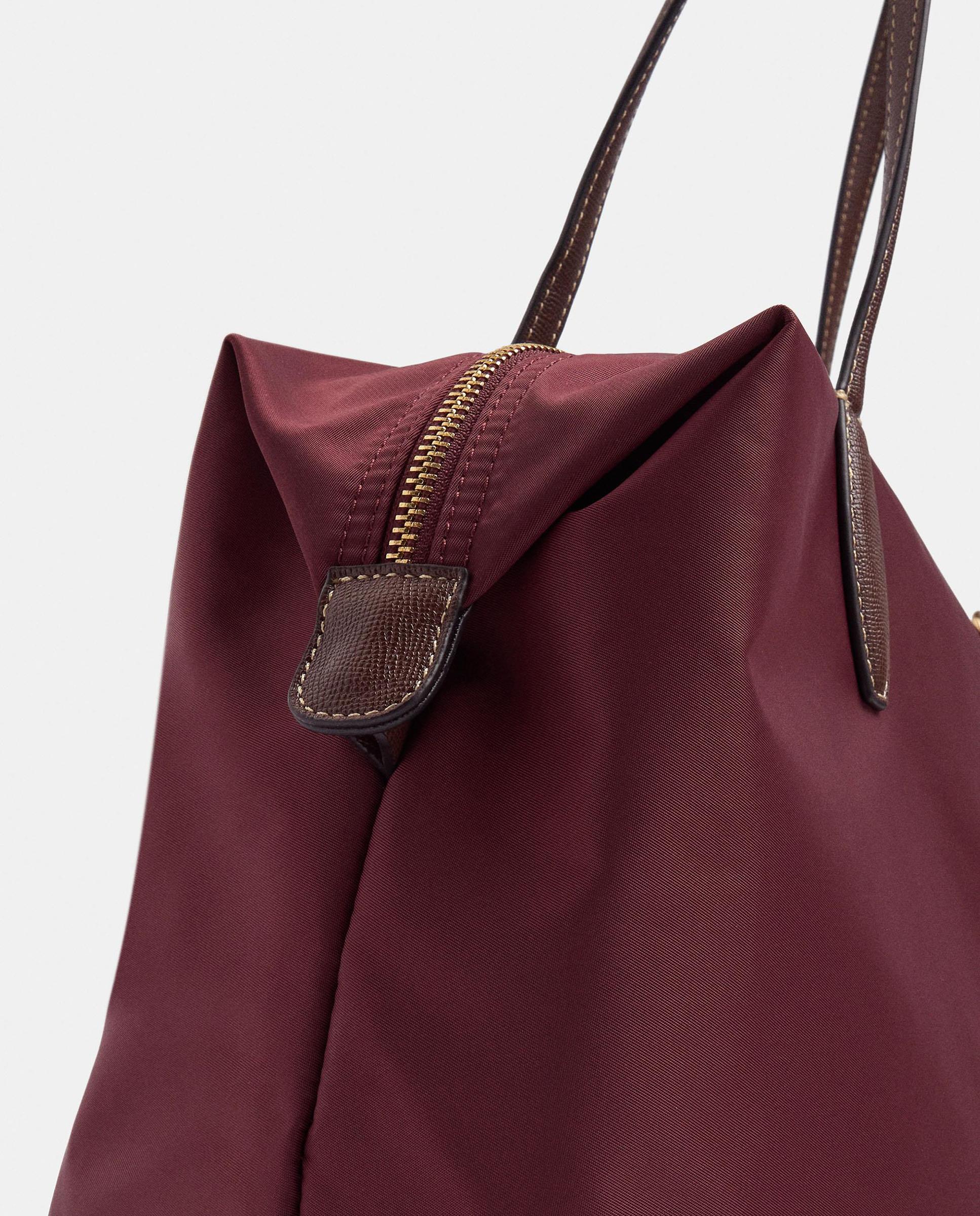 Bolso de hombro estilo portadocumentos con cierre de cremallera en liso - Parfois - Burdeos Burdeos-6