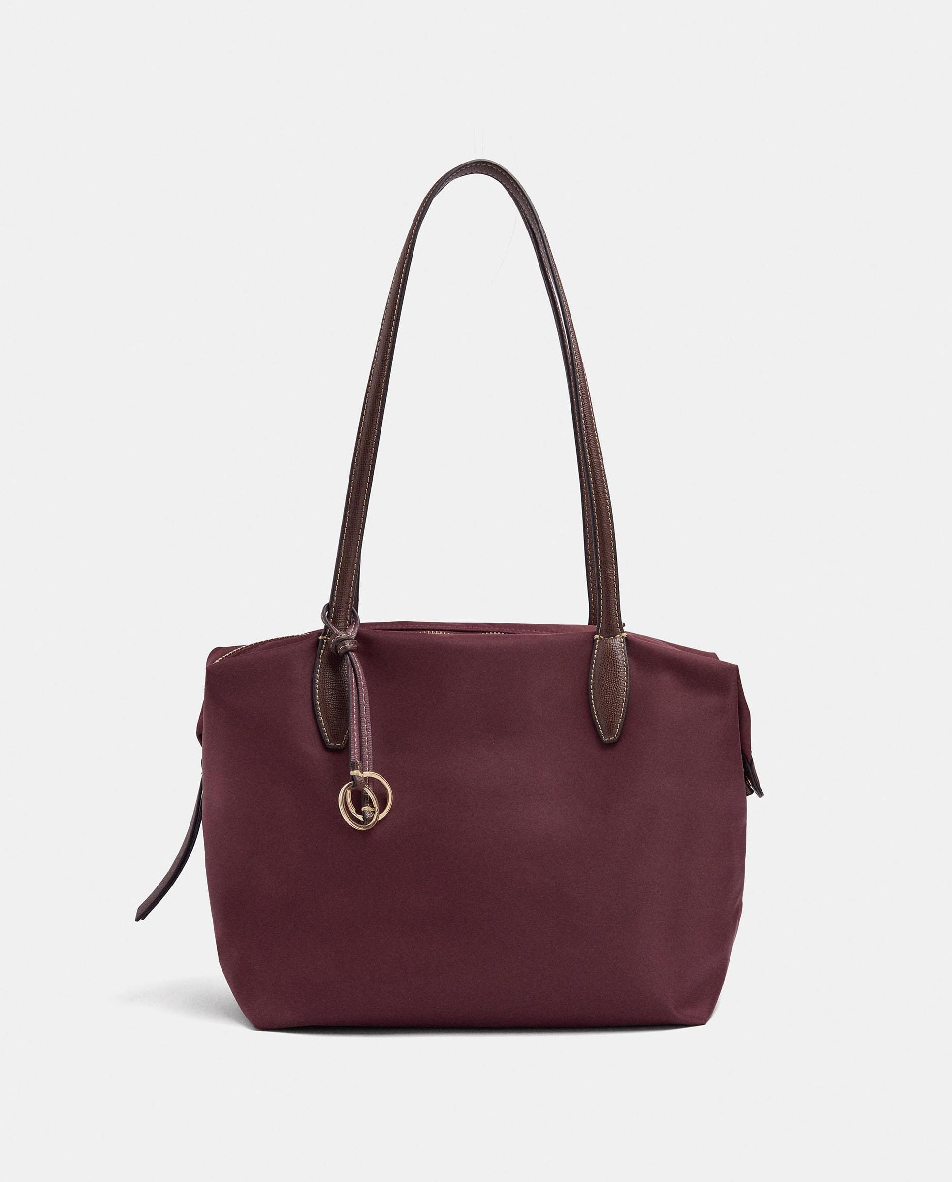 Bolso de hombro estilo portadocumentos con cierre de cremallera en liso - Parfois - Burdeos Burdeos-7
