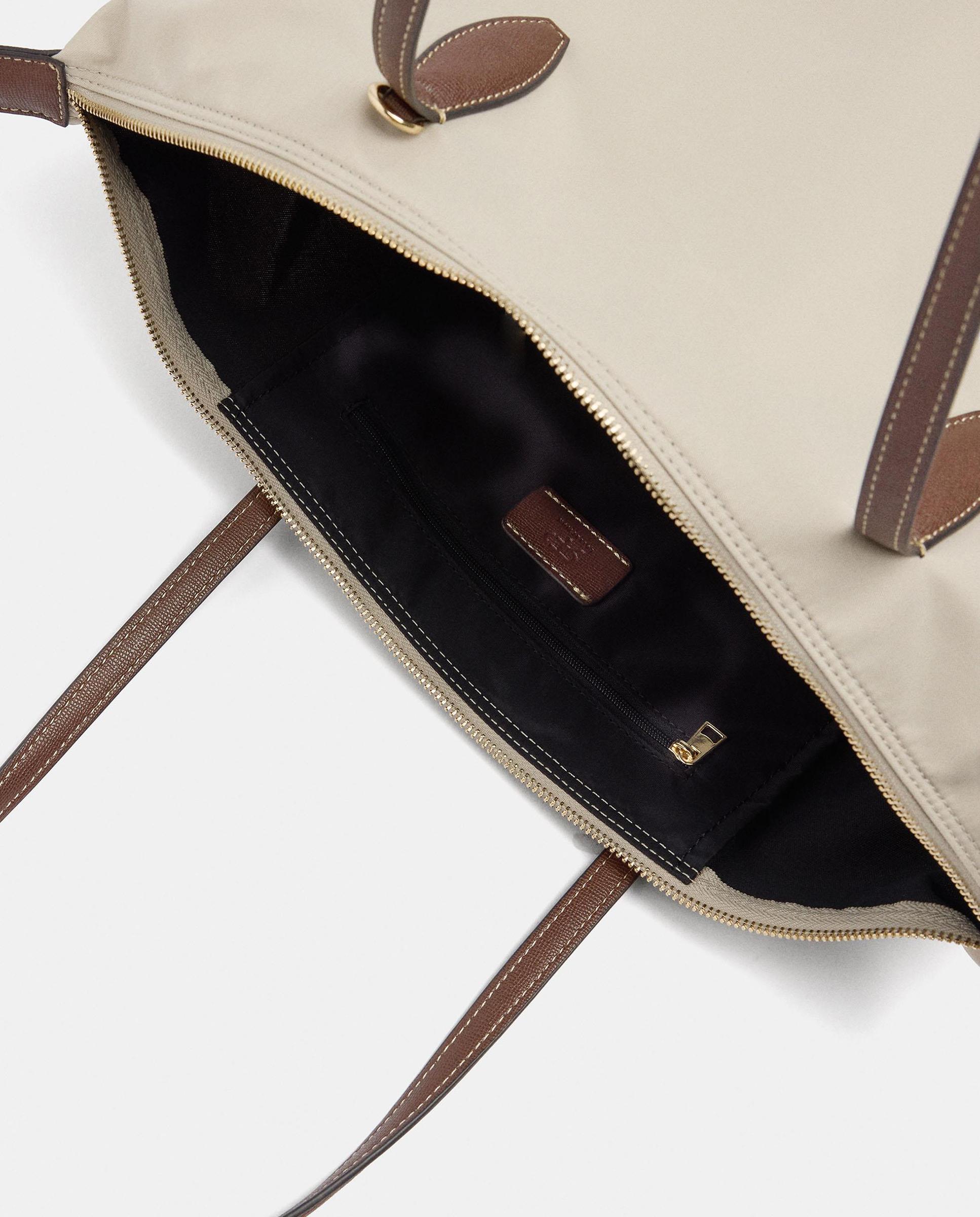 Bolso de hombro estilo portadocumentos con cierre de cremallera en liso - Parfois - Crudo Crudo-4