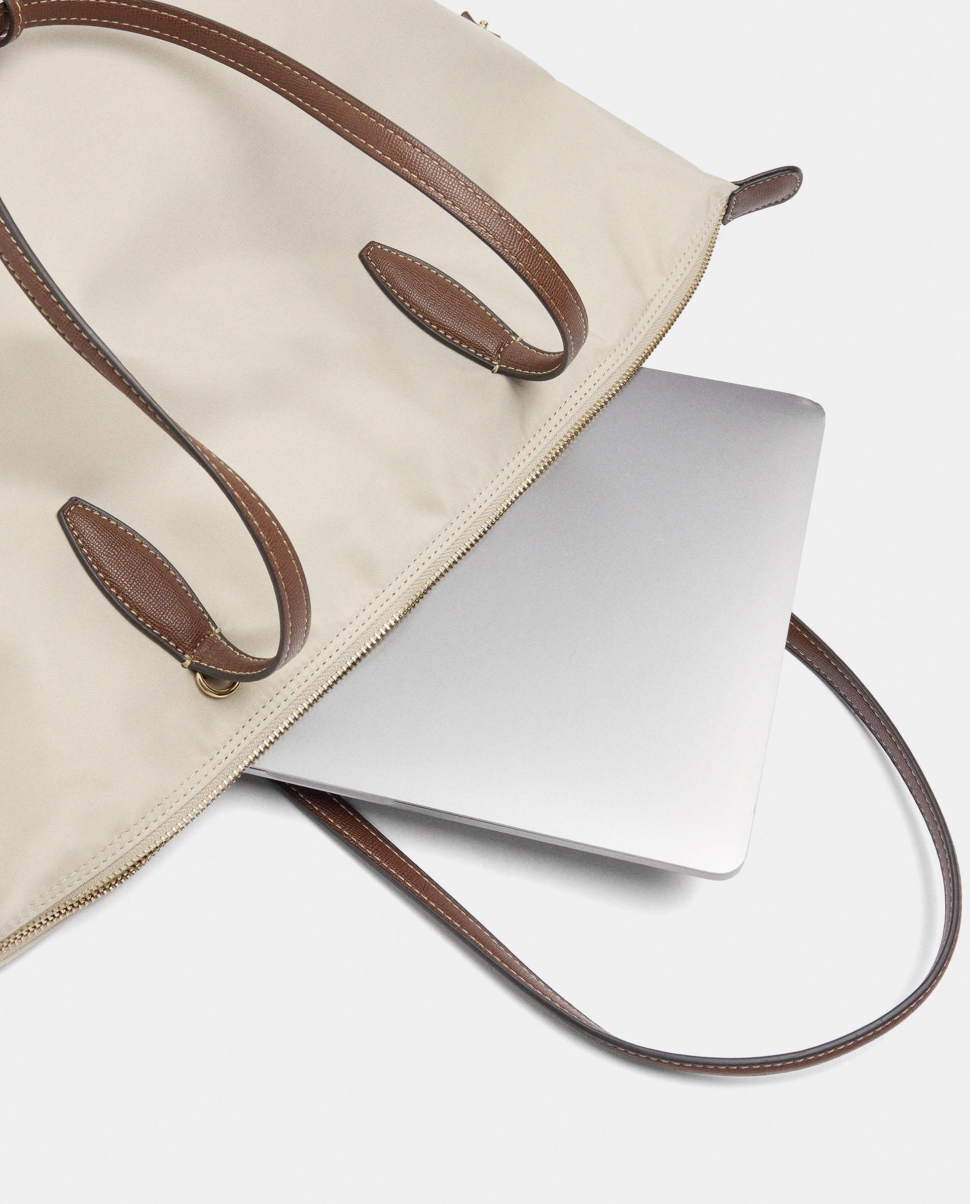 Bolso de hombro estilo portadocumentos con cierre de cremallera en liso - Parfois - Crudo Crudo-5