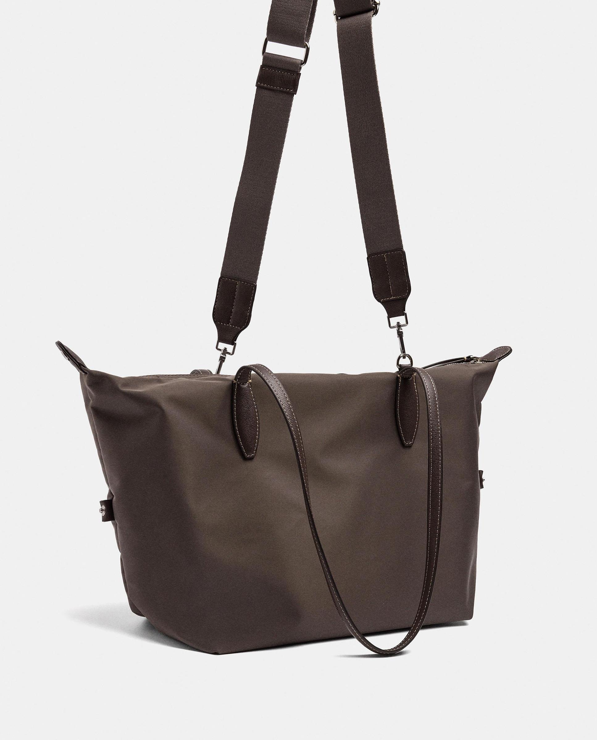 Bolso de hombro estilo portadocumentos con cierre de cremallera en liso - Parfois - Topo Topo-2