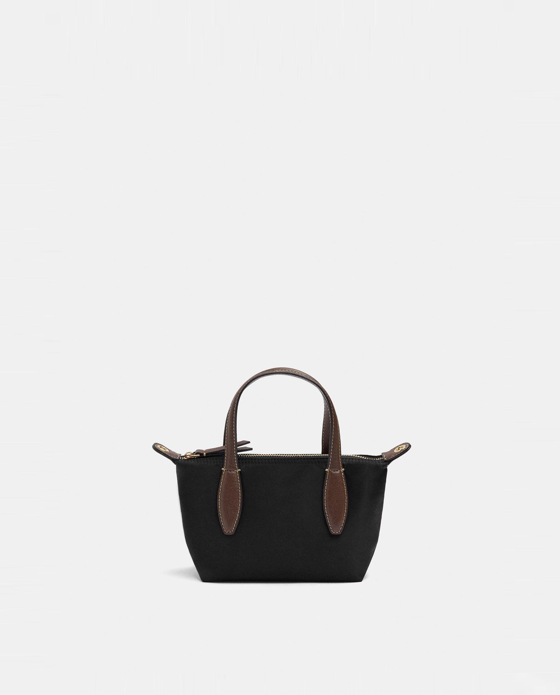 Bolso de mano estilo tote convertible a bandolera con cierre de cremallera en liso - Parfois - Negro Negro-1