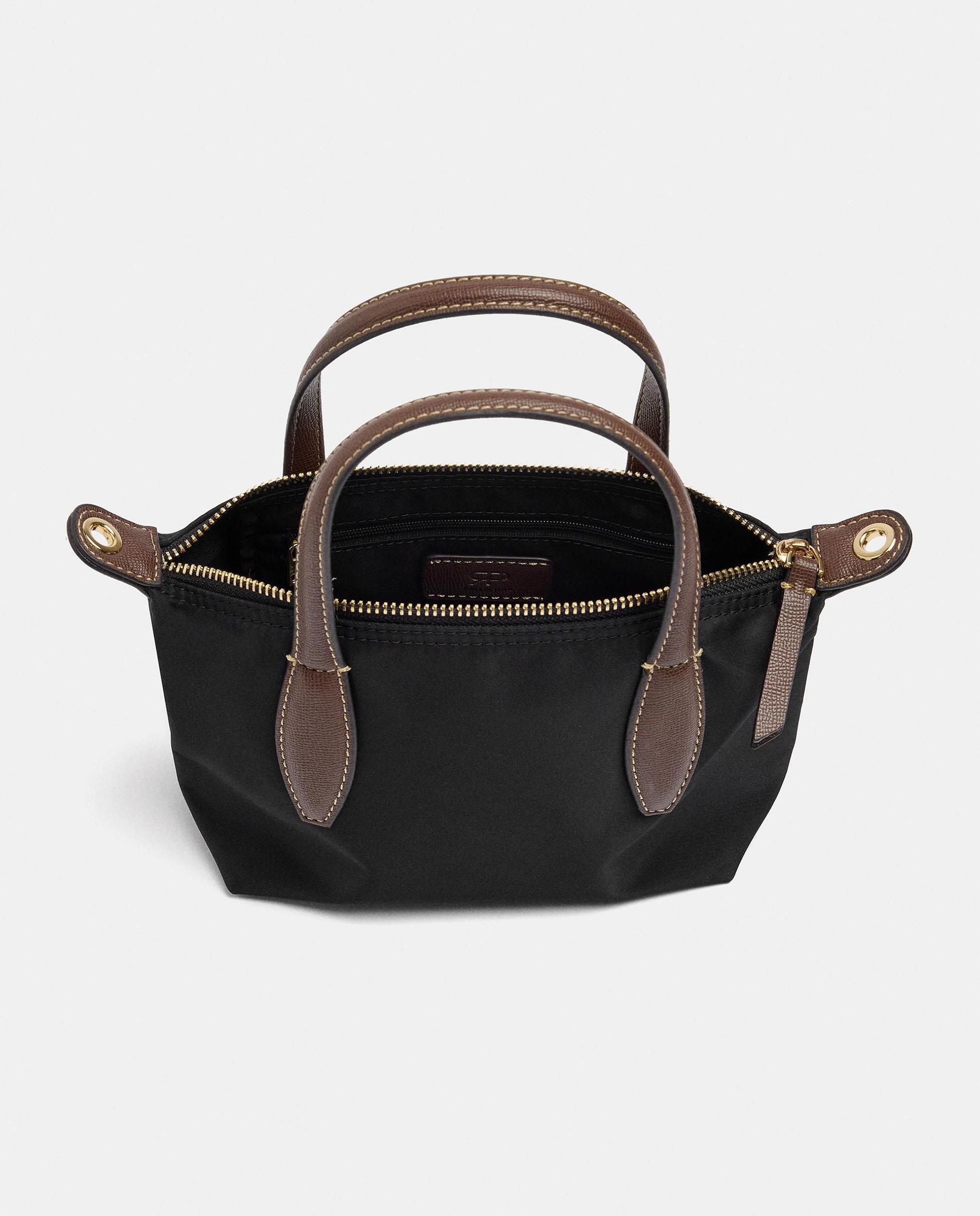 Bolso de mano estilo tote convertible a bandolera con cierre de cremallera en liso - Parfois - Negro Negro-4