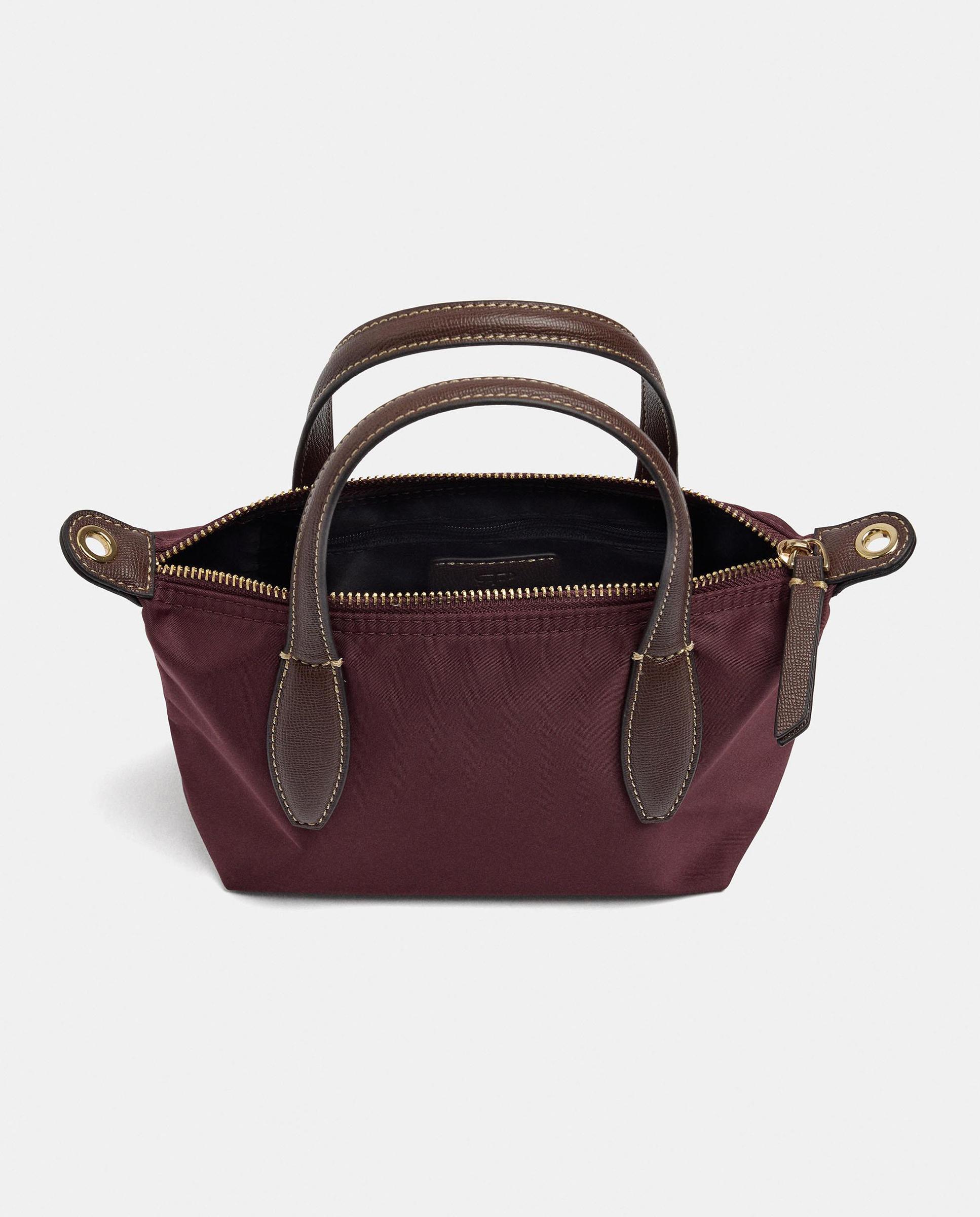 Bolso de mano estilo tote convertible a bandolera con cierre de cremallera en liso - Parfois - Burdeos Burdeos-4