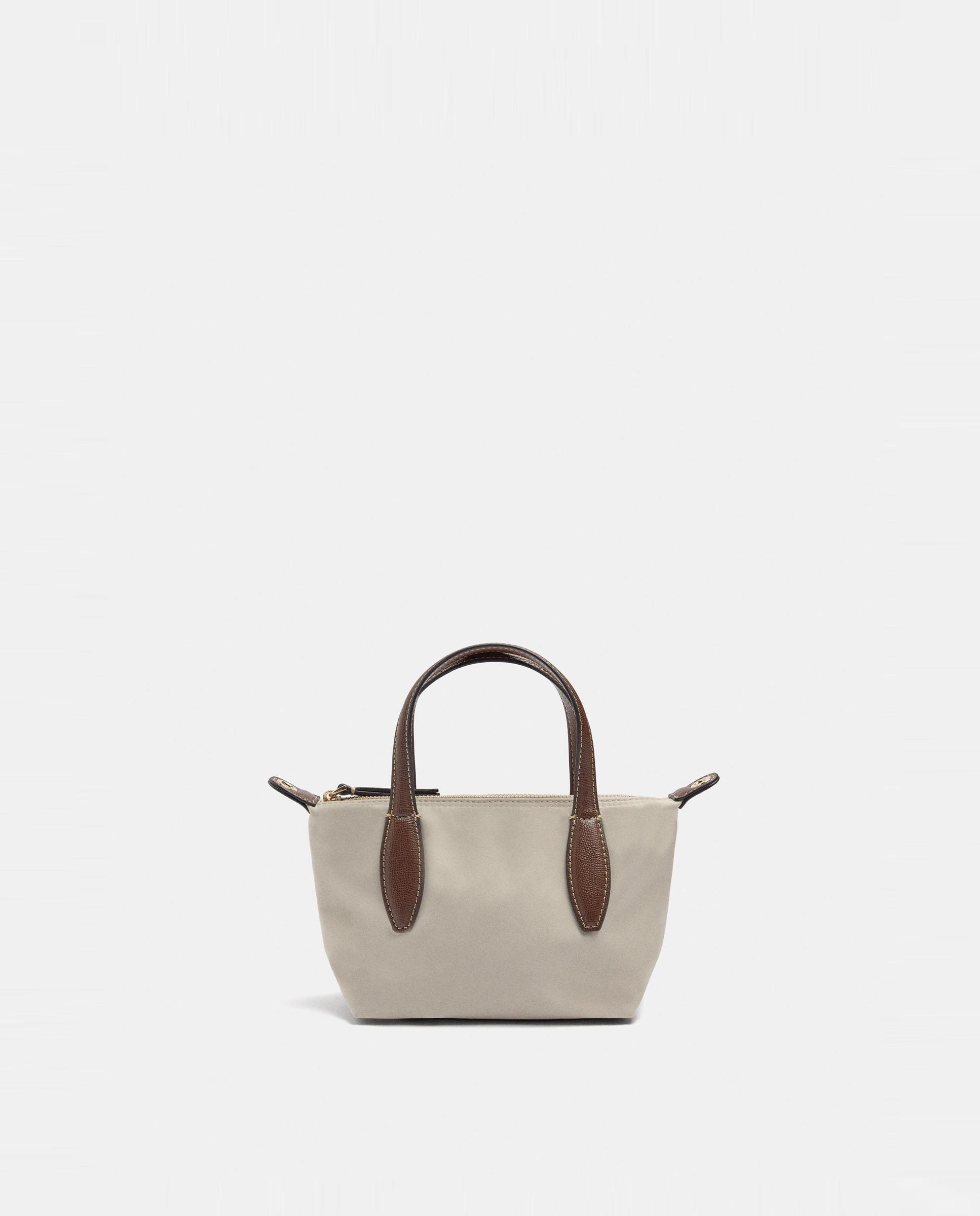 Bolso de mano estilo tote convertible a bandolera con cierre de cremallera en liso - Parfois - Crudo Crudo-1
