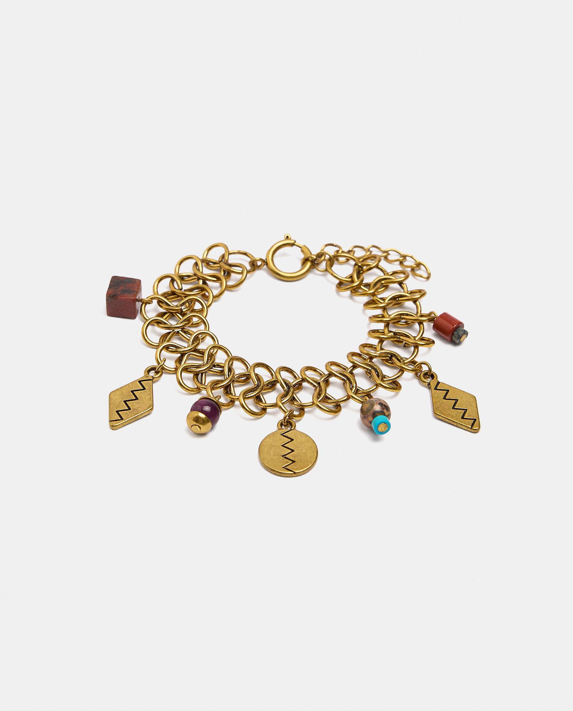 Pulsera de eslabones con abalorios decorativos - Parfois - Dorado Dorado-1
