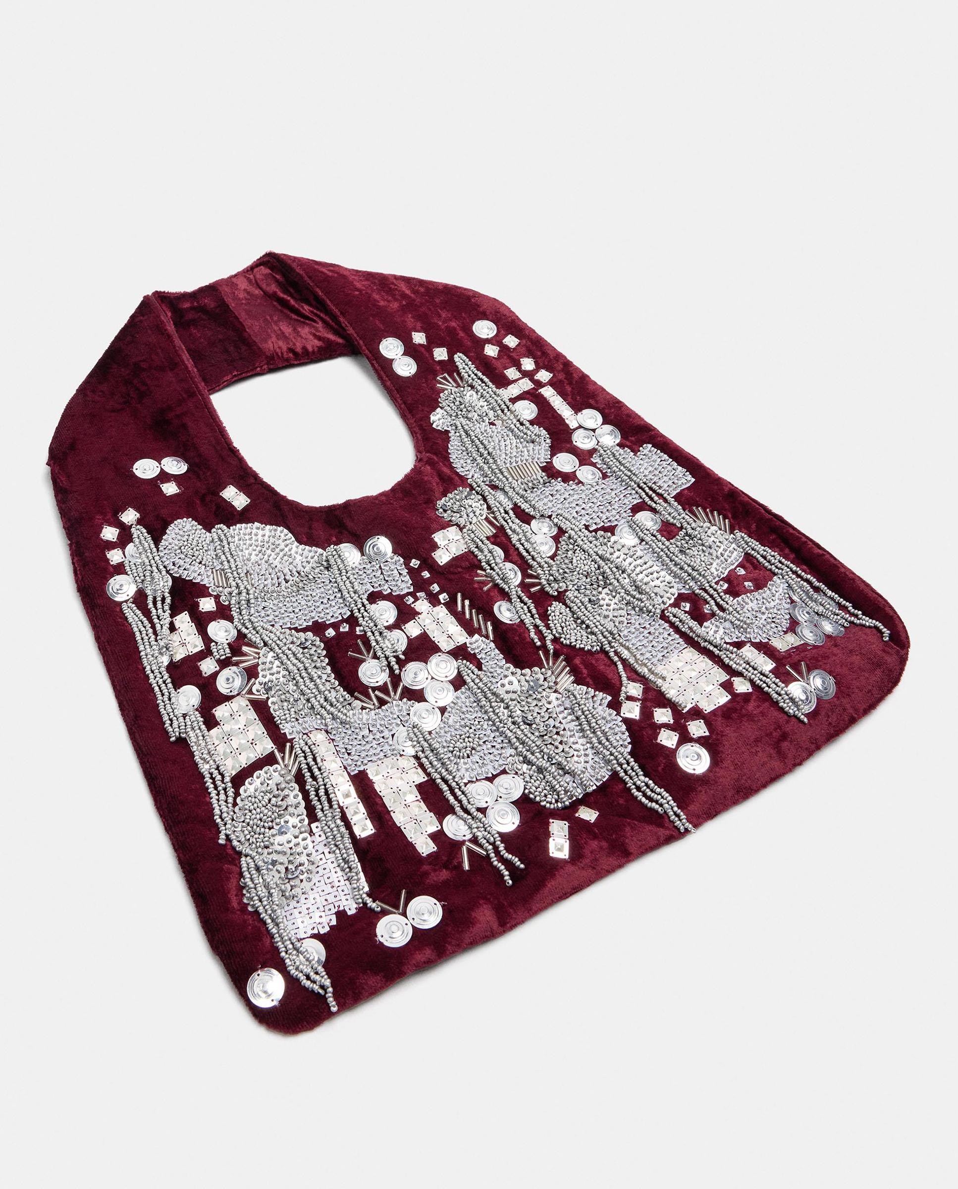 Bolso de fiesta con cuentas y tachuelas decorativas - Parfois - Burdeos Burdeos-4
