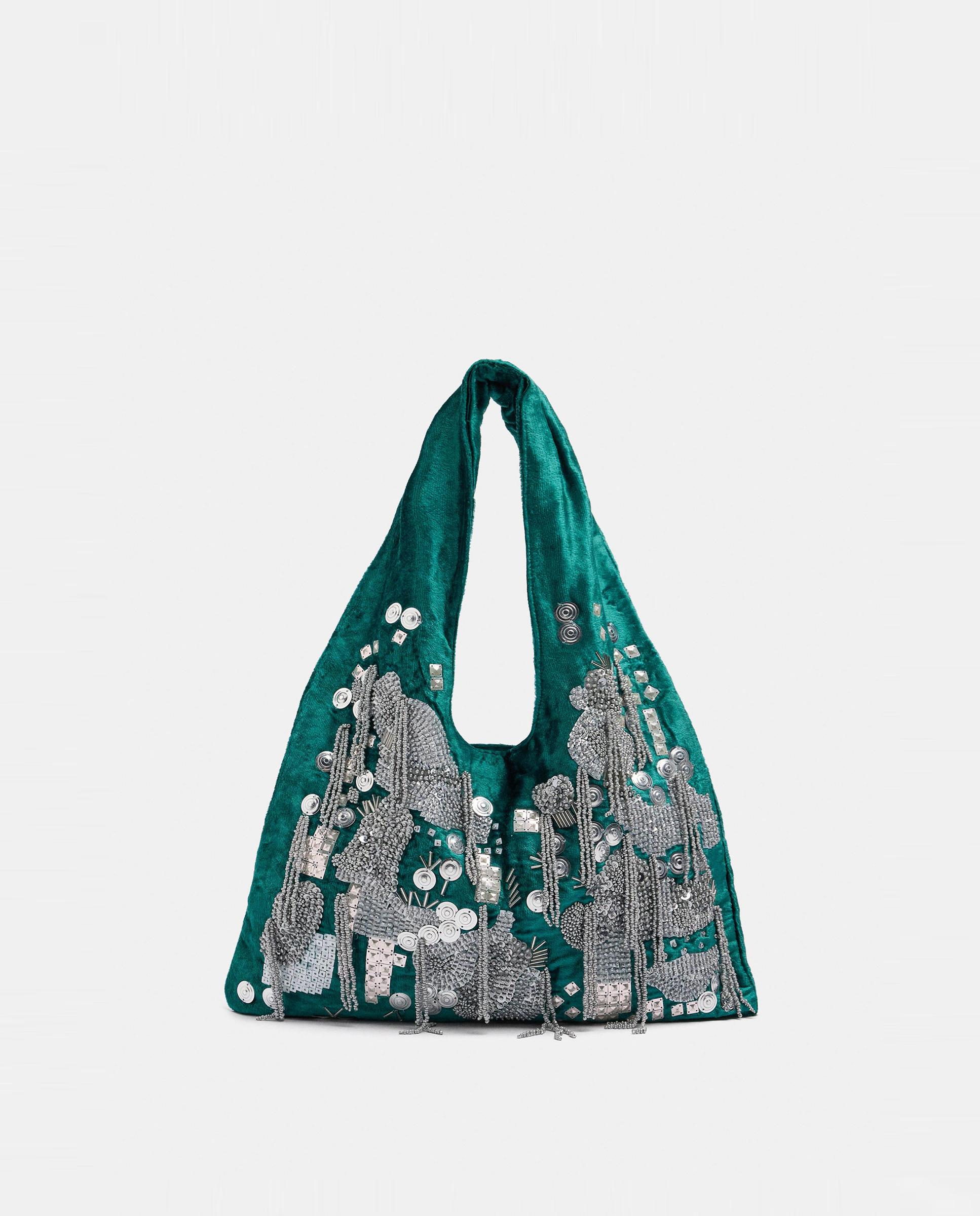 Bolso de fiesta con cuentas y tachuelas decorativas - Parfois - Verde Verde-1