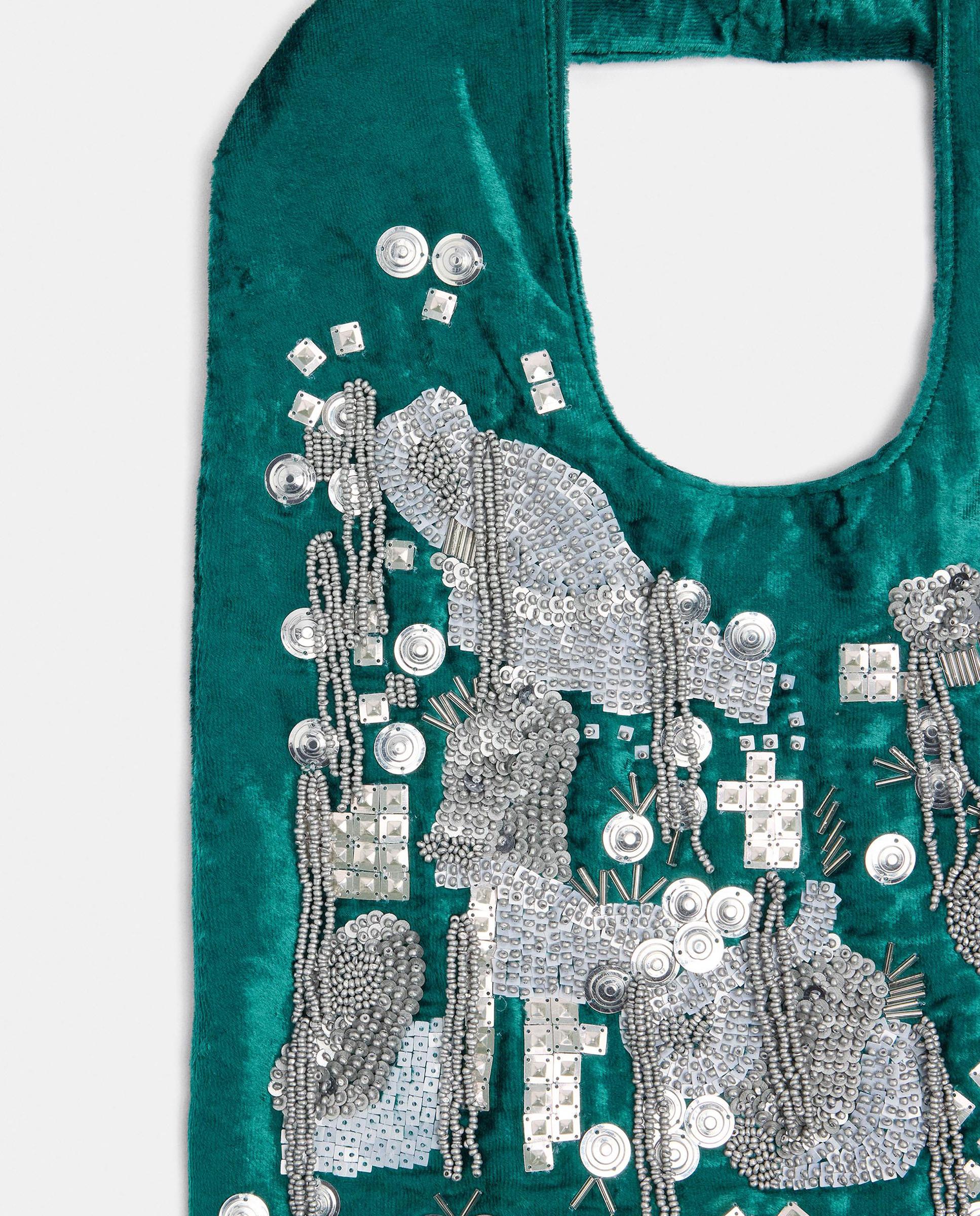 Bolso de fiesta con cuentas y tachuelas decorativas - Parfois - Verde Verde-5