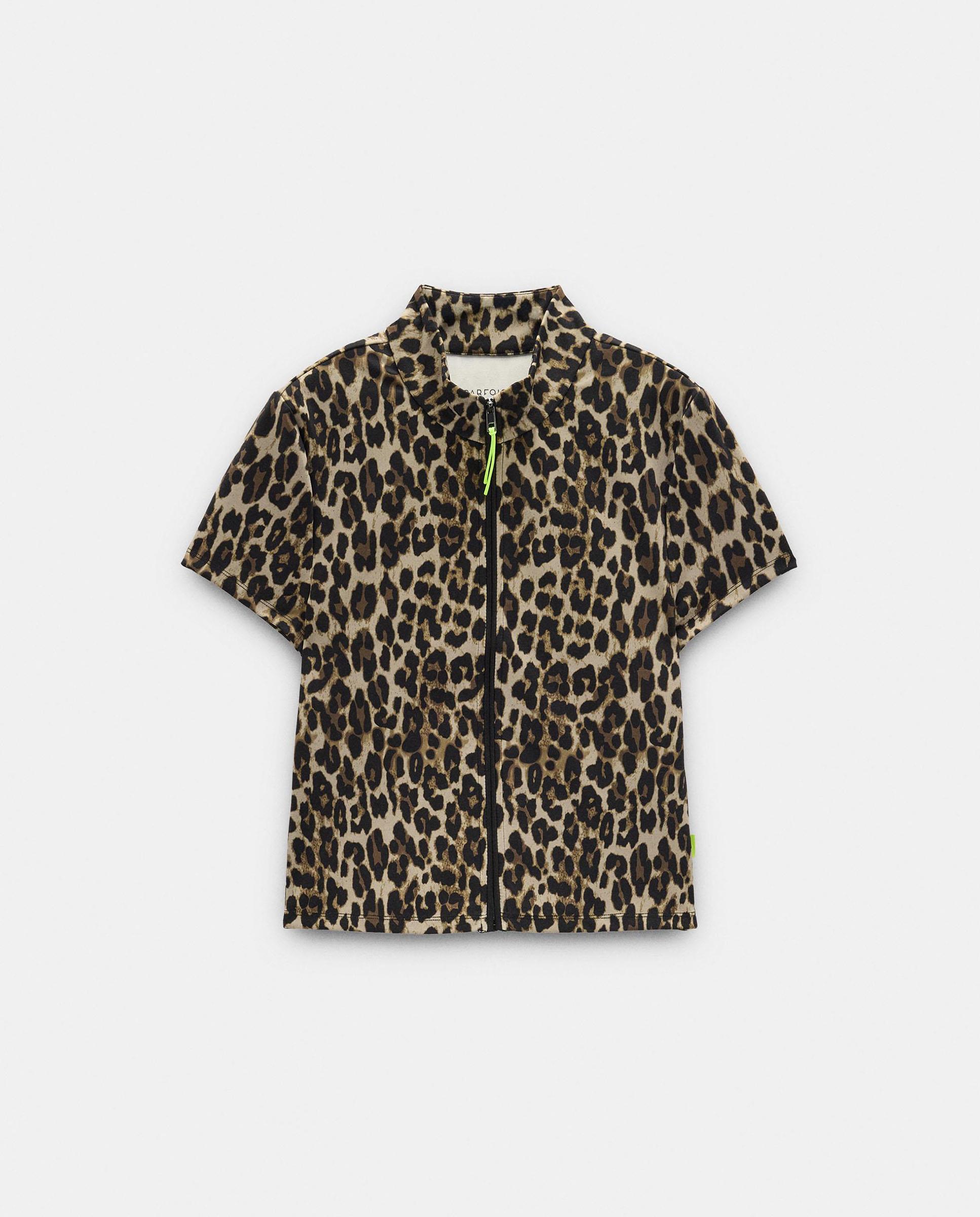 Top de mujer de manga corta con cremallera frontal y estampado animal print - Parfois - Multicolor Multicolor-7