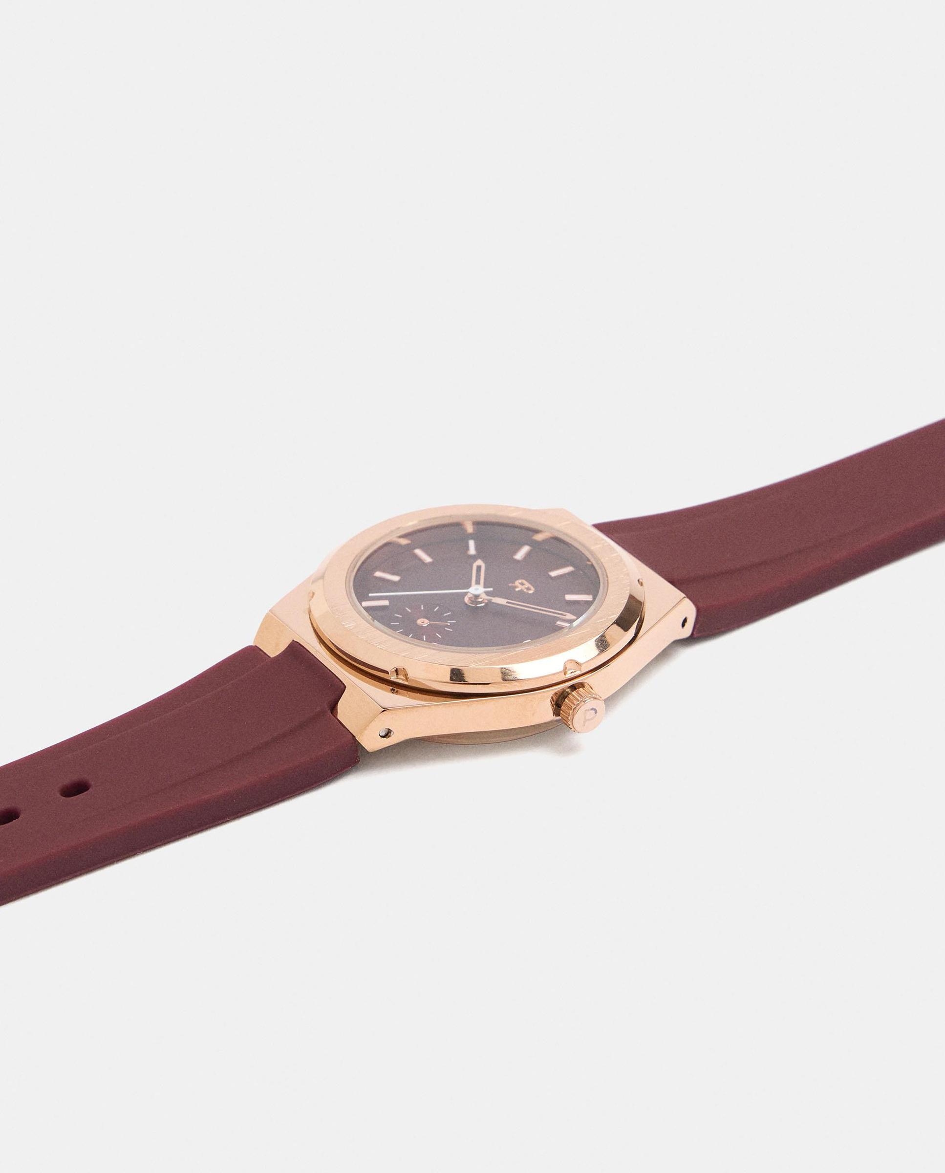 Reloj de mujer con correa de silicona en liso - Parfois - Burdeos Burdeos-2