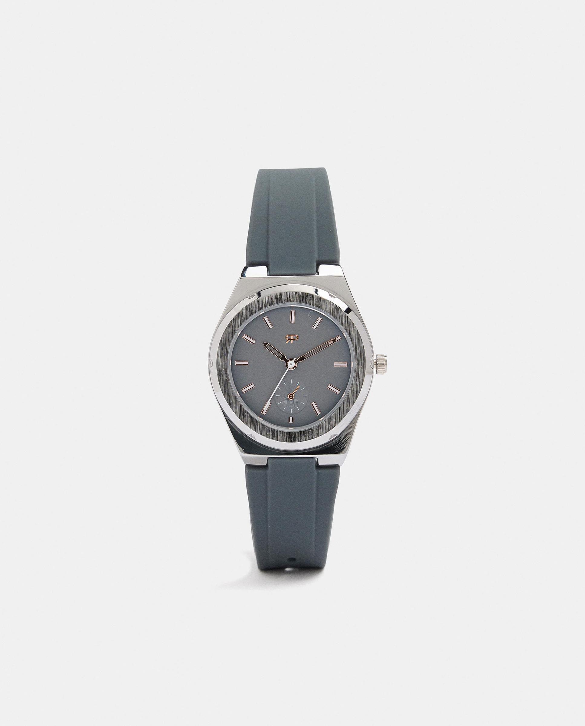 Imagen 0 de Reloj de mujer con correa de silicona en liso Gris