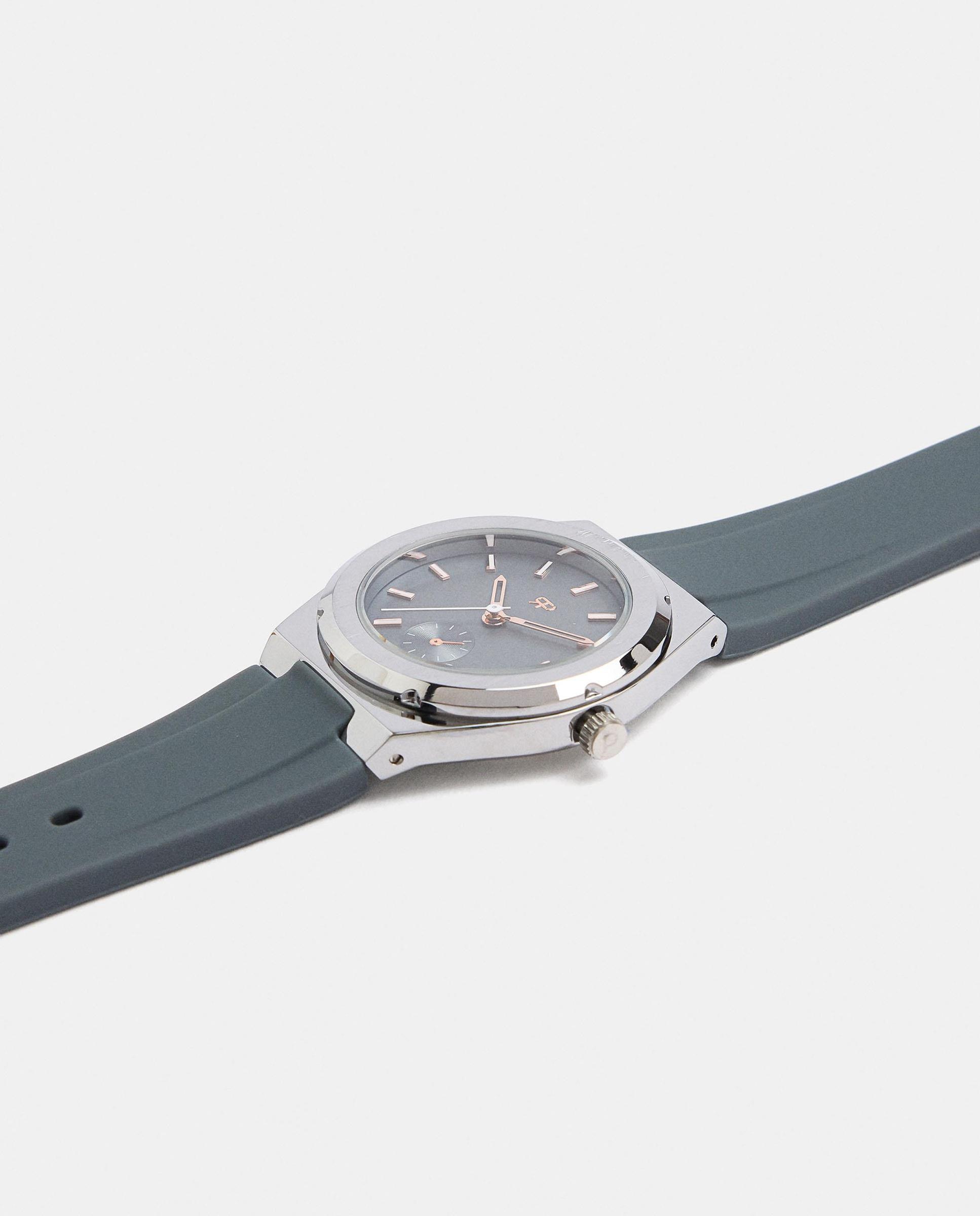 Reloj de mujer con correa de silicona en liso - Parfois - Gris Gris-2