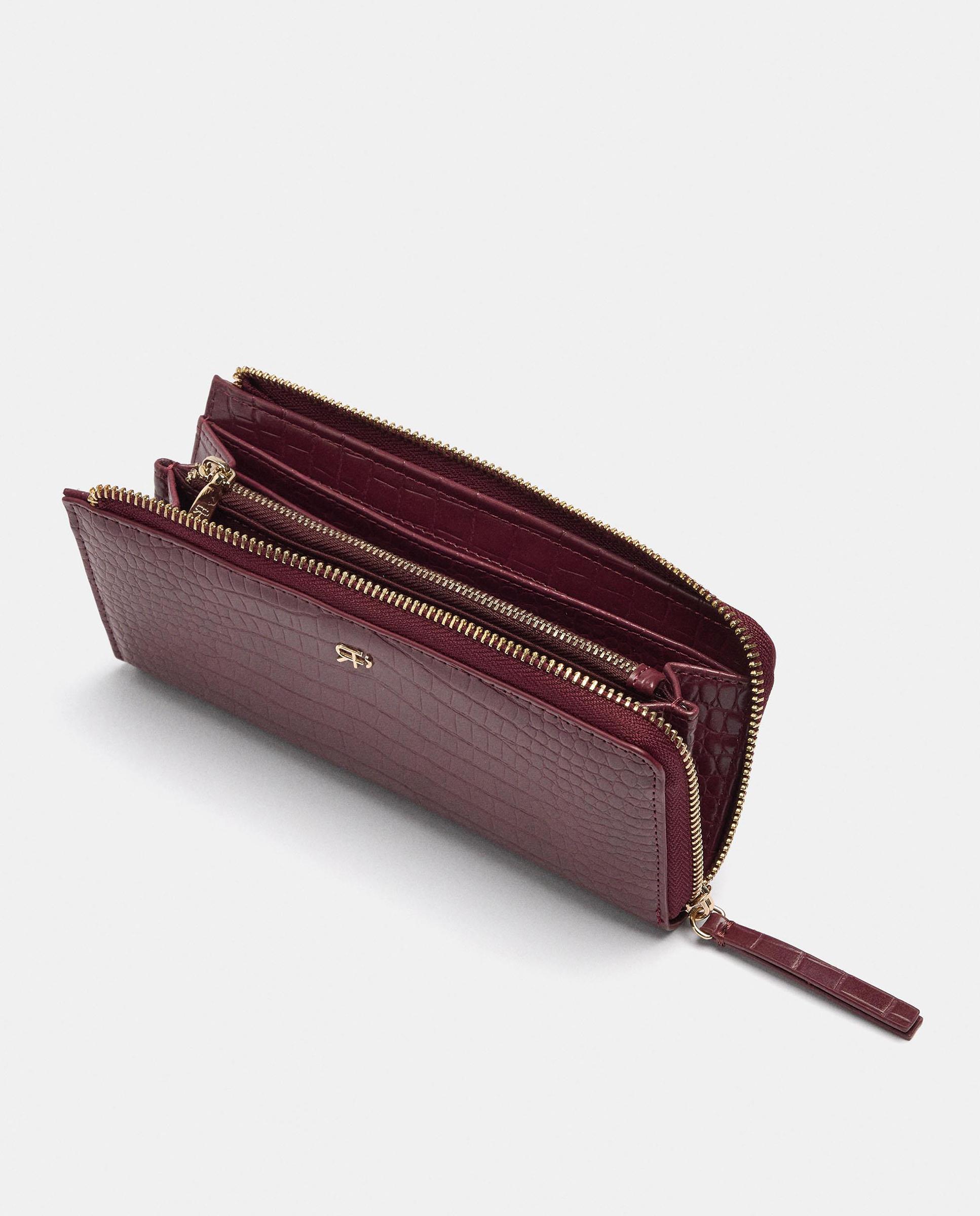 Cartera de mujer grande con cierre de cremallera - Parfois - Burdeos Burdeos-4