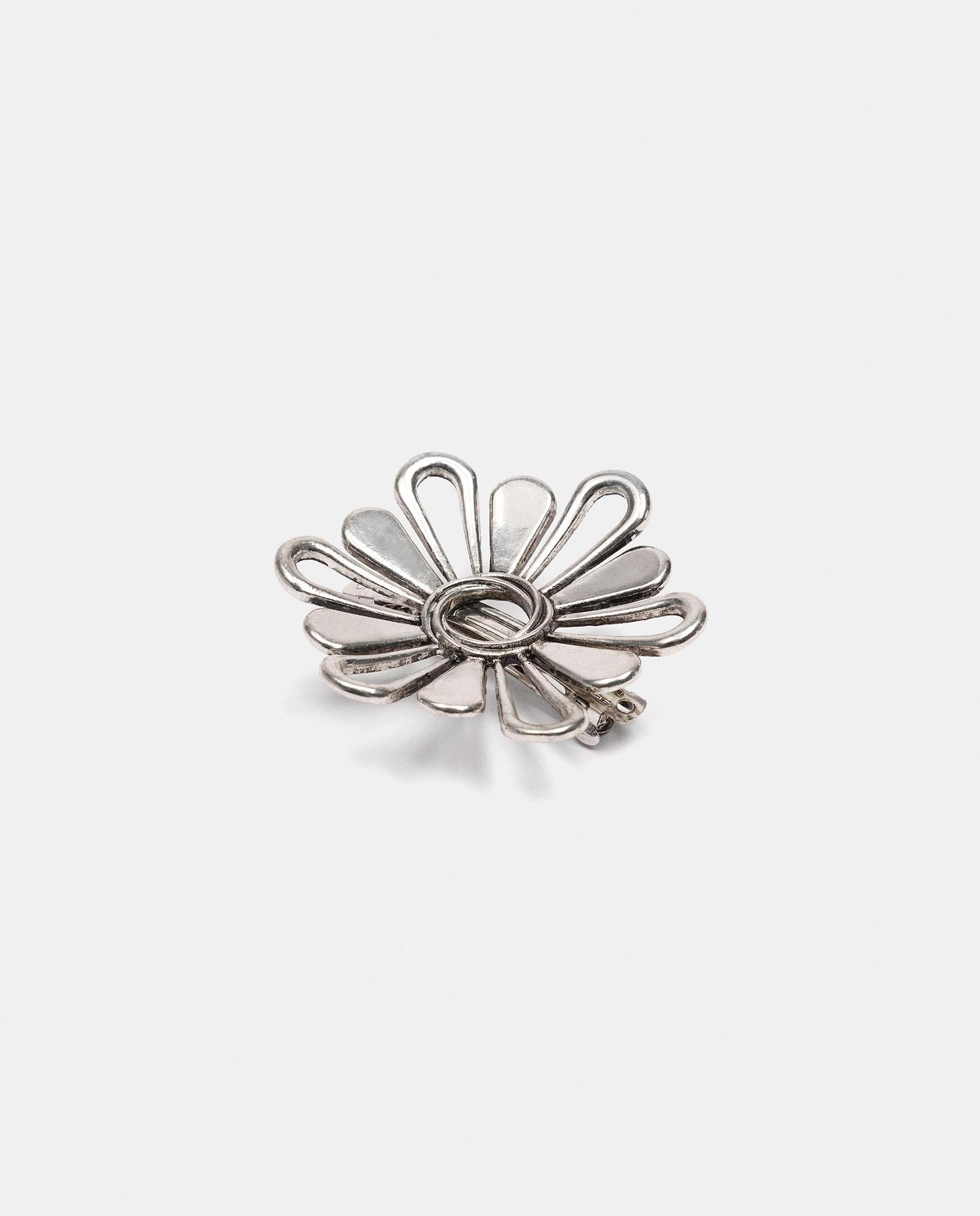 Pinza para el pelo con forma de flor - Parfois - Plata Plata-1