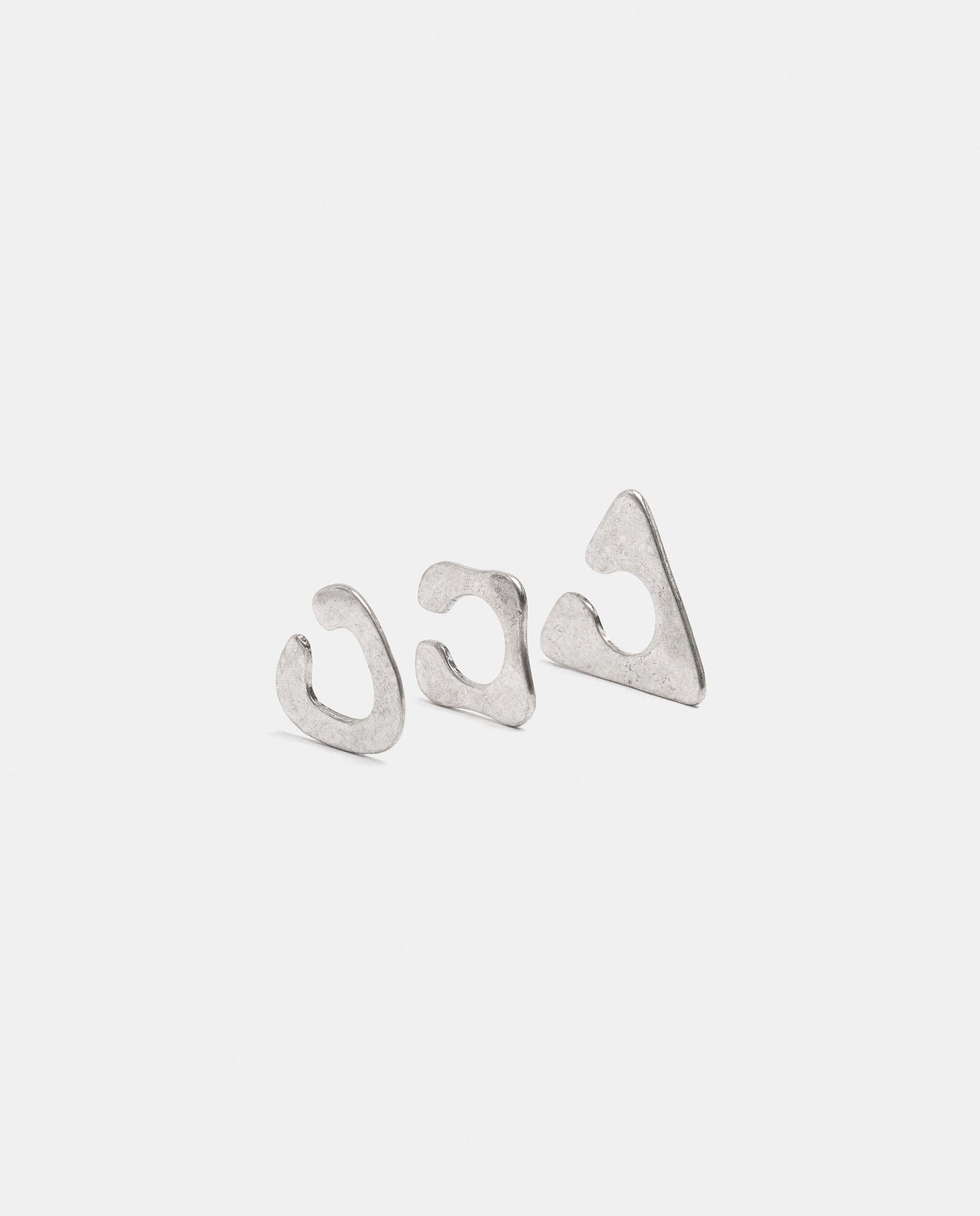 Pack de pendientes de aro irregulares - Parfois - Plateado Plateado-1