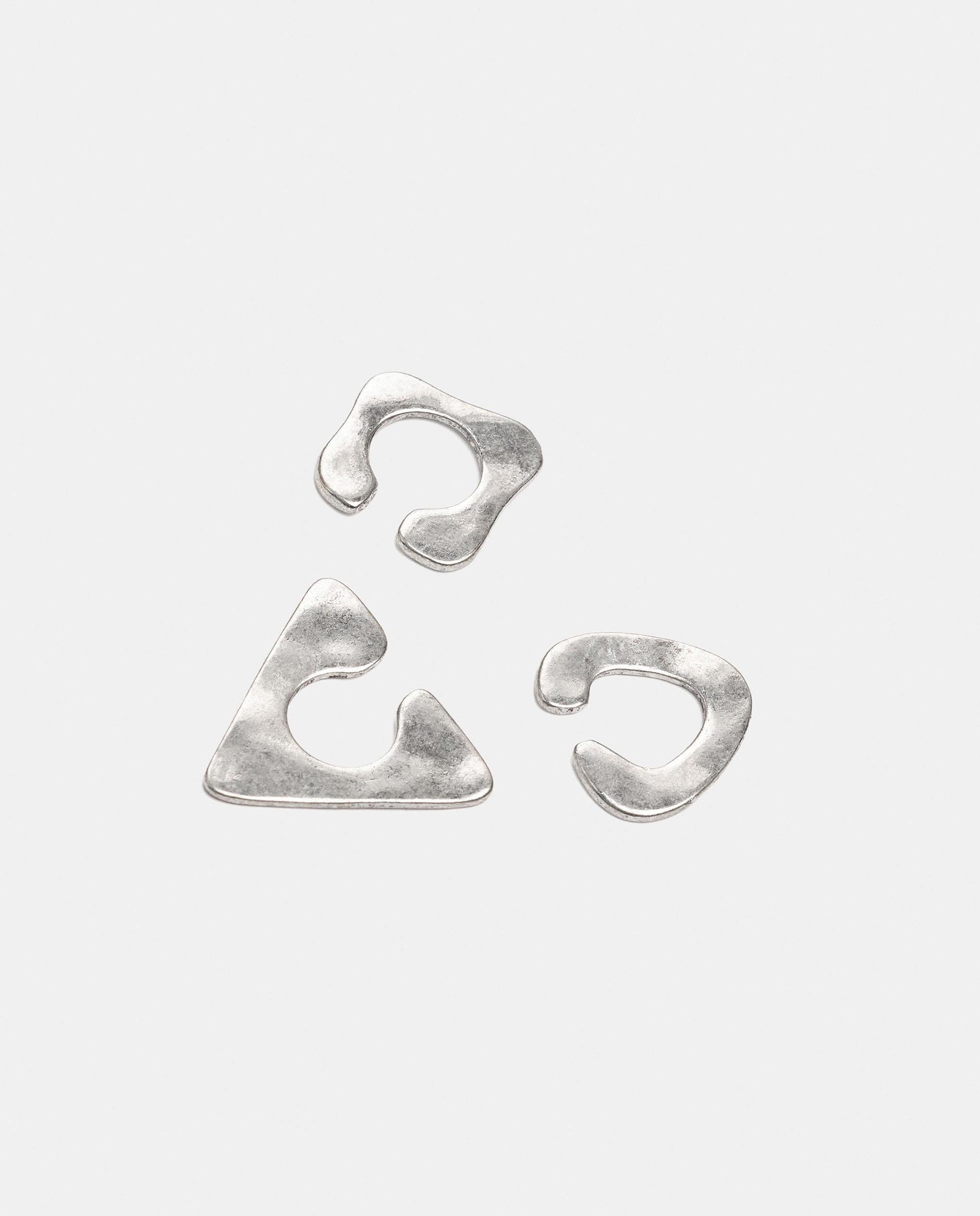 Pack de pendientes de aro irregulares - Parfois - Plateado Plateado-2