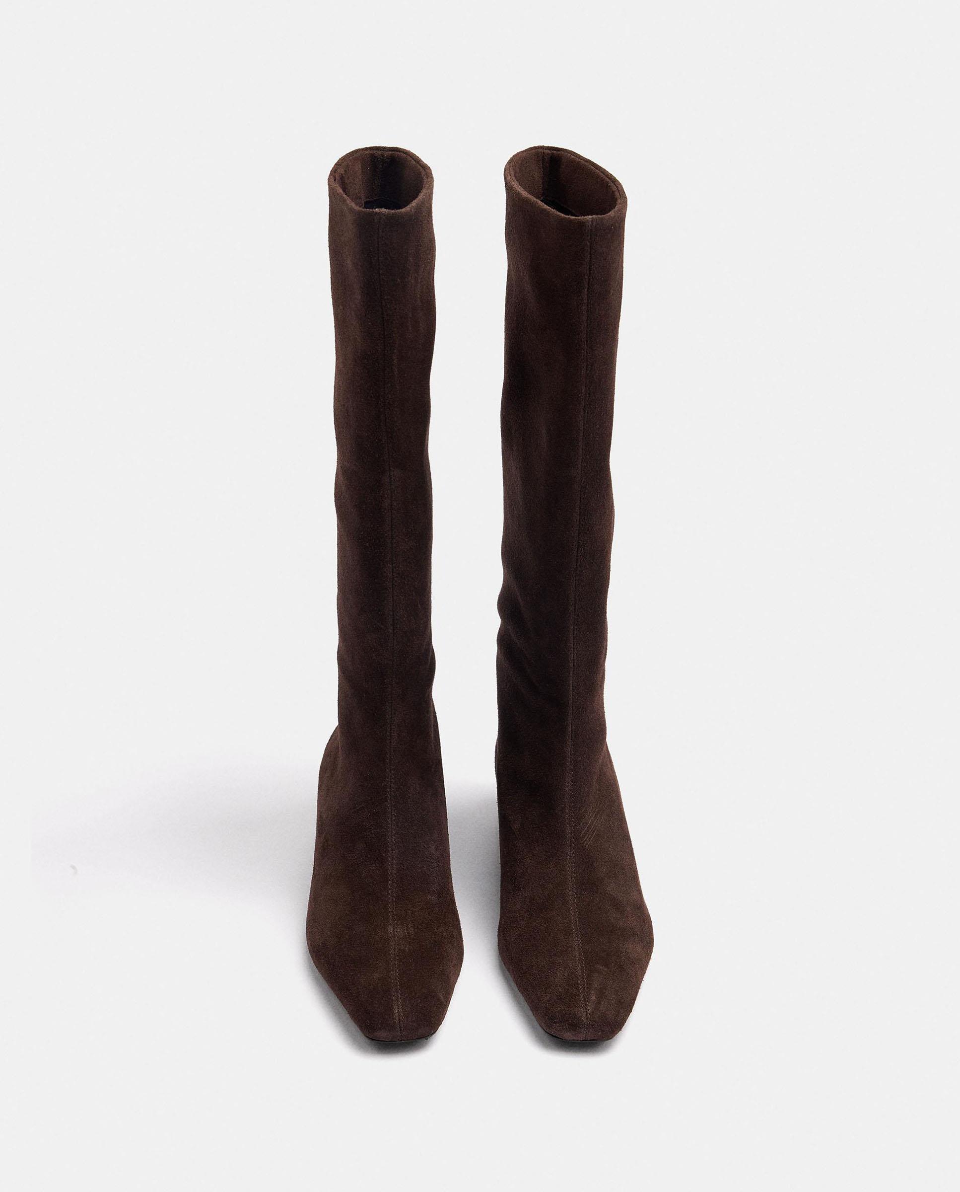 Imagen 2 de Botas básicas de mujer 100% piel en liso - Parfois - Marrón oscuro Marrón oscuro