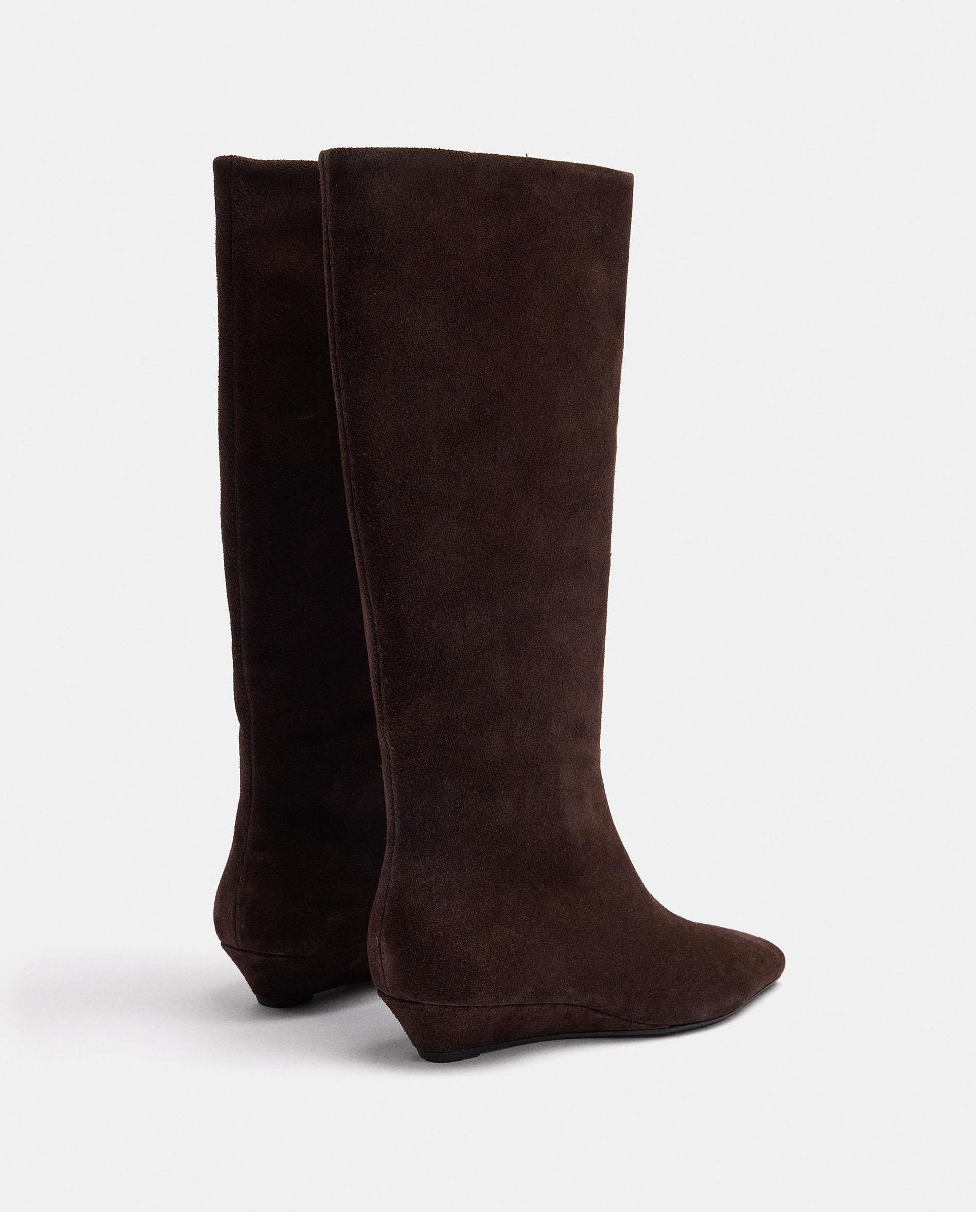 Imagen 4 de Botas básicas de mujer 100% piel en liso - Parfois - Marrón oscuro Marrón oscuro
