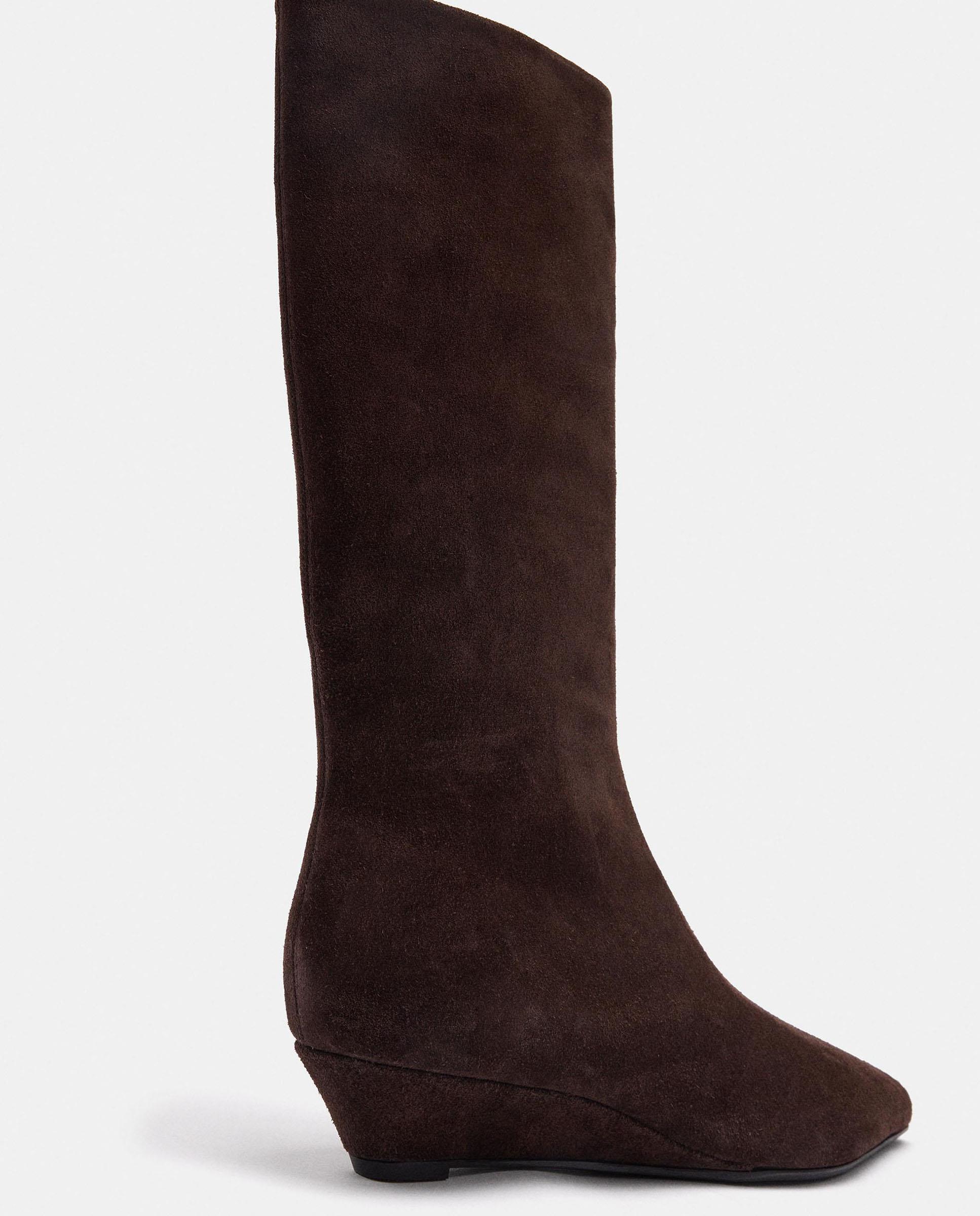 Imagen 5 de Botas básicas de mujer 100% piel en liso - Parfois - Marrón oscuro Marrón oscuro