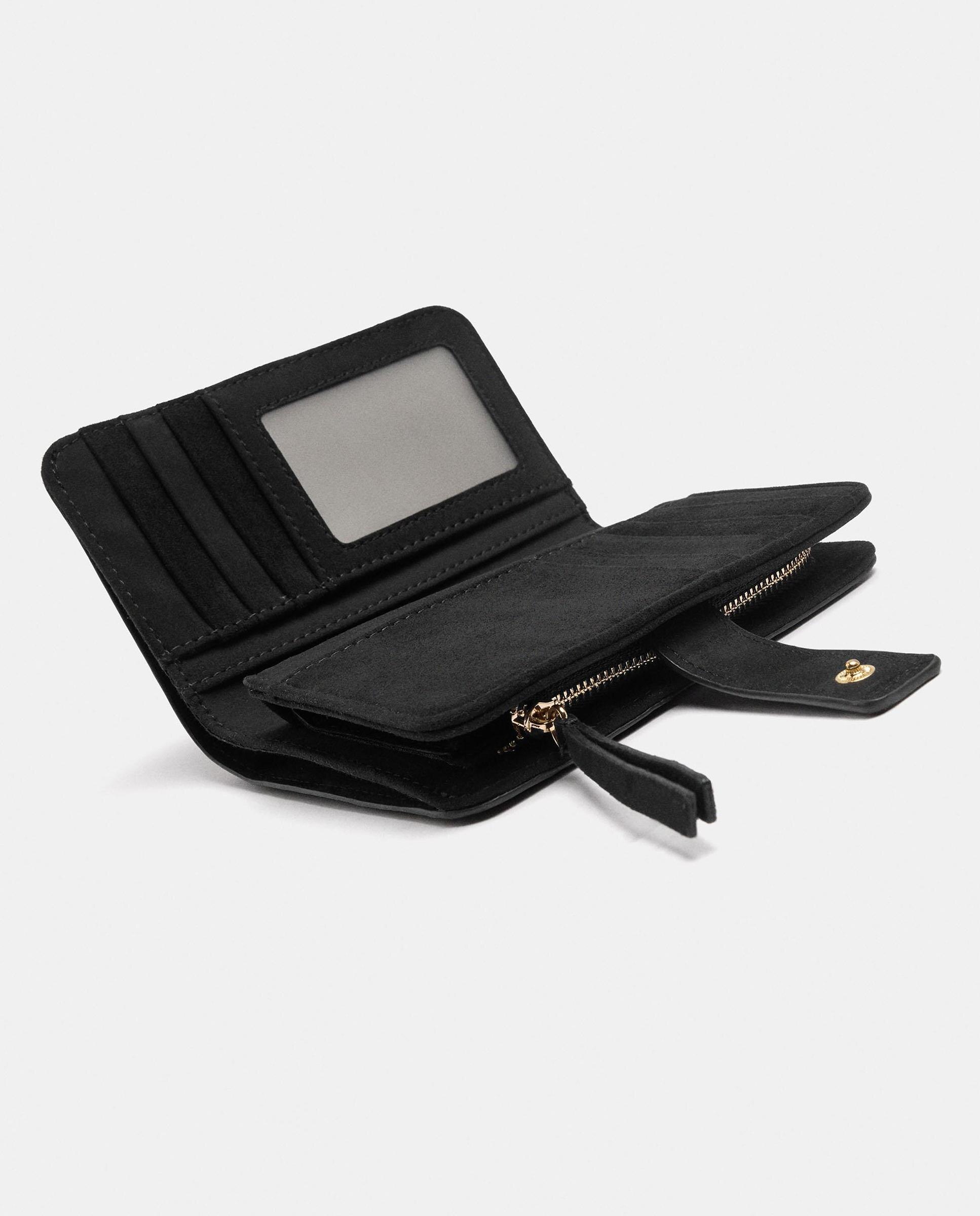 Cartera de mujer mediana con cierre de cremallera - Parfois - Negro Negro-4