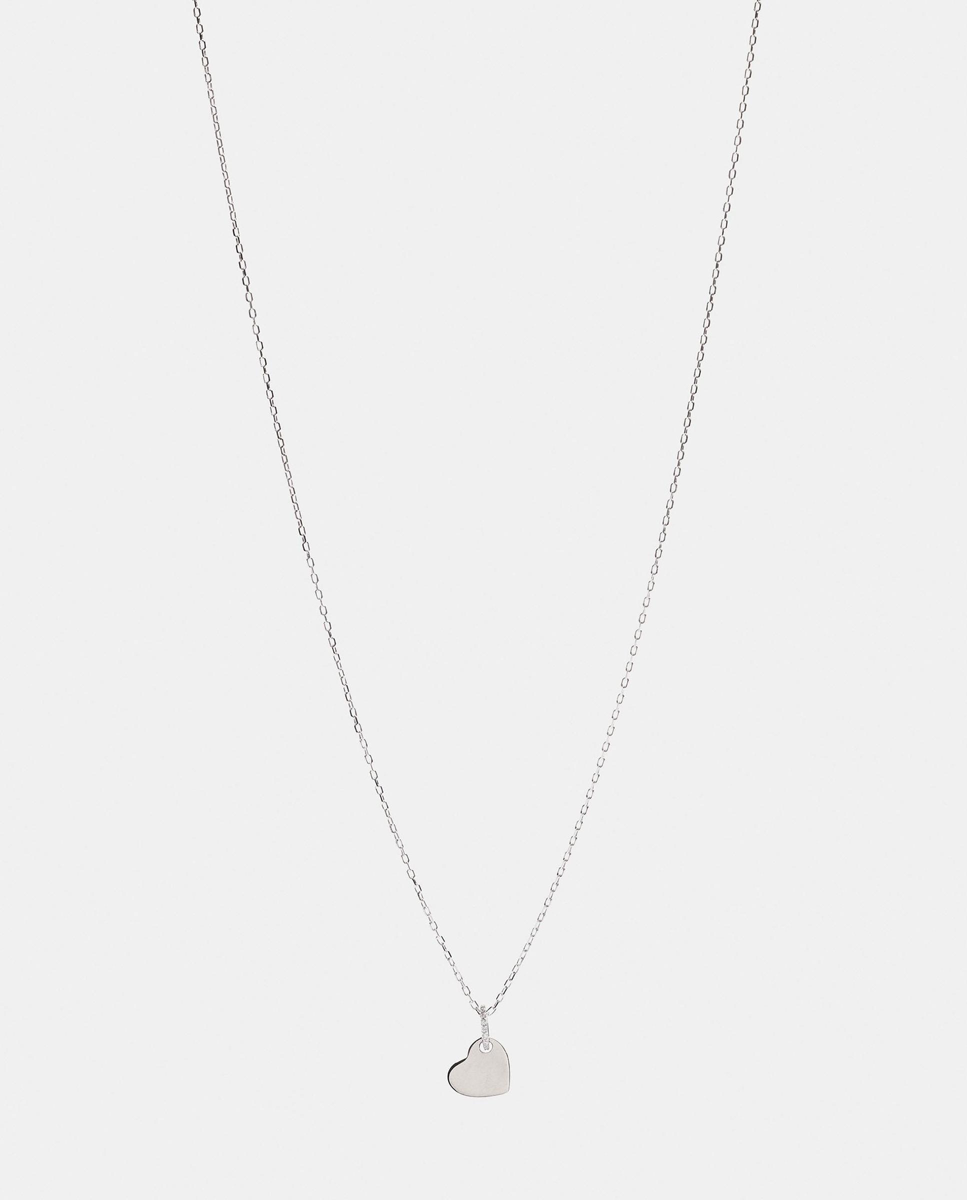 Collar de plata de ley bañado en oro de 18 k con abalorio de corazón - Parfois - Plateado Plateado-2