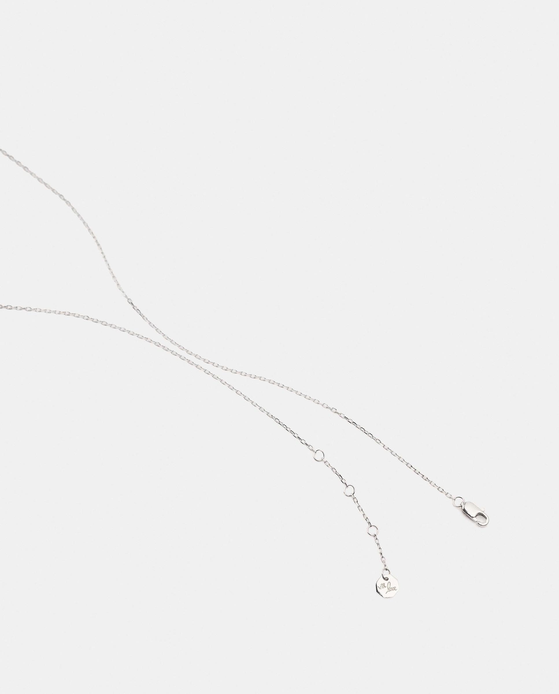 Collar de plata de ley bañado en oro de 18 k con abalorio de corazón - Parfois - Plateado Plateado-3