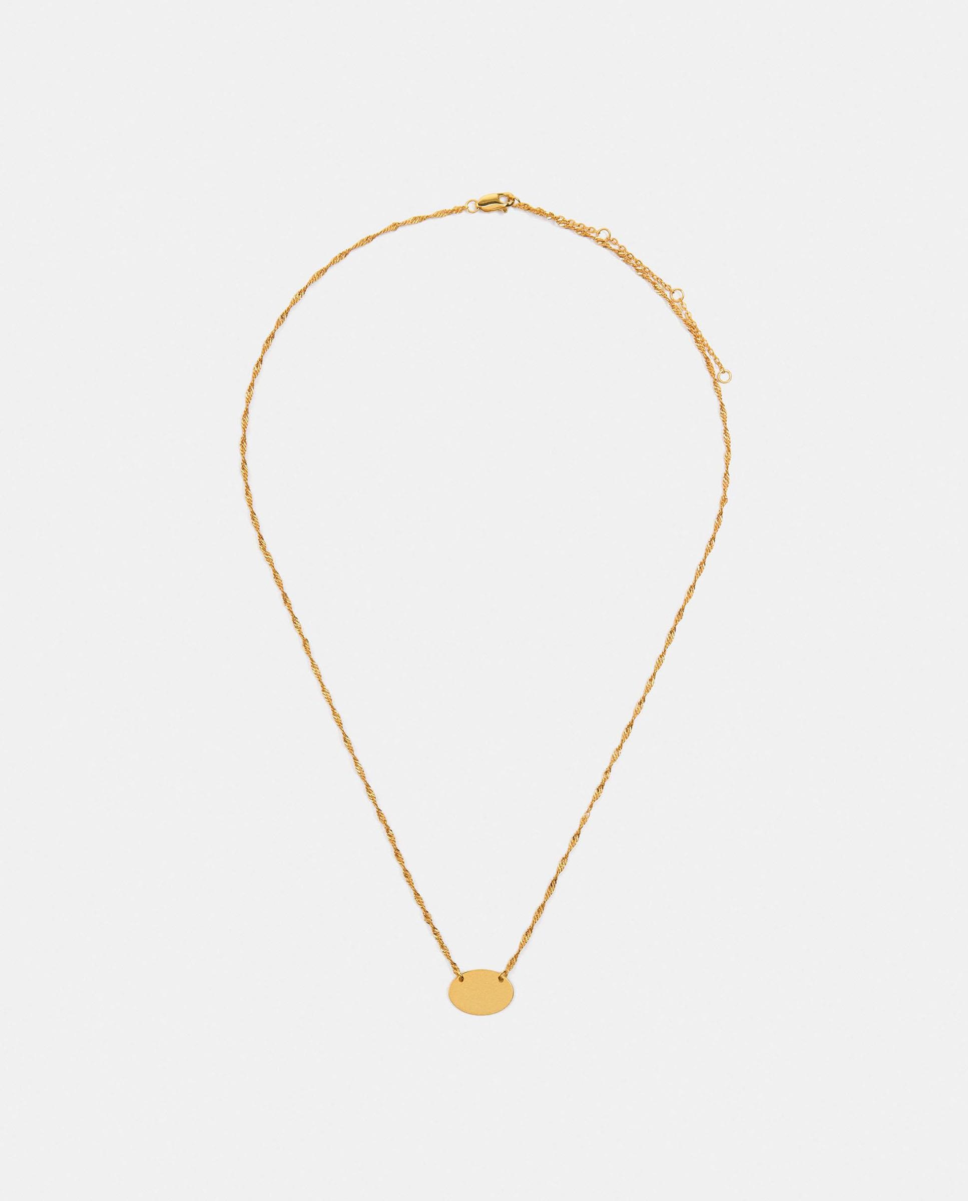 Imagen 1 de Collar corto de plata de ley bañado en oro de 18 k Dorado
