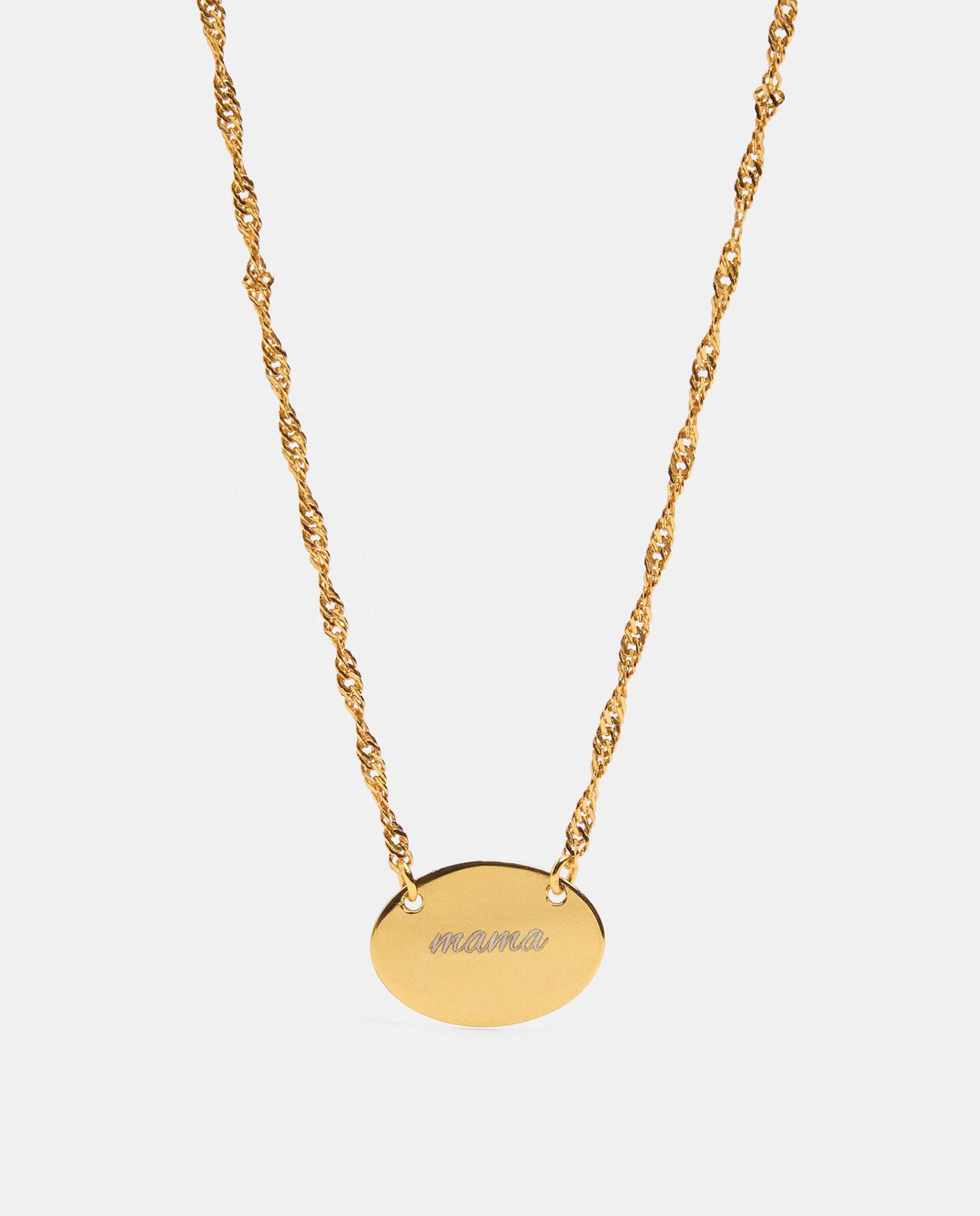 Imagen 2 de Collar corto de plata de ley bañado en oro de 18 k - Parfois - Dorado Dorado
