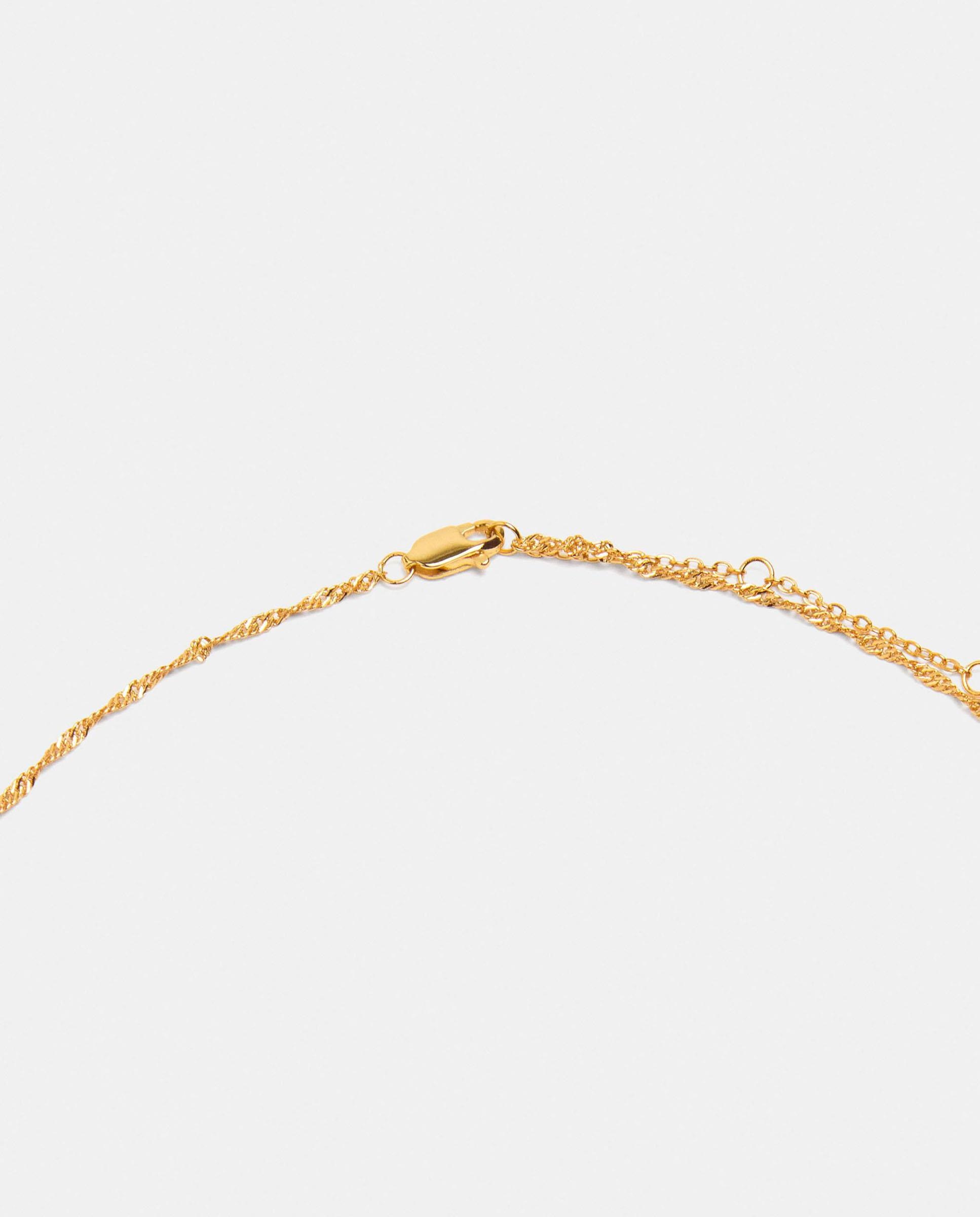 Imagen 3 de Collar corto de plata de ley bañado en oro de 18 k - Parfois - Dorado Dorado