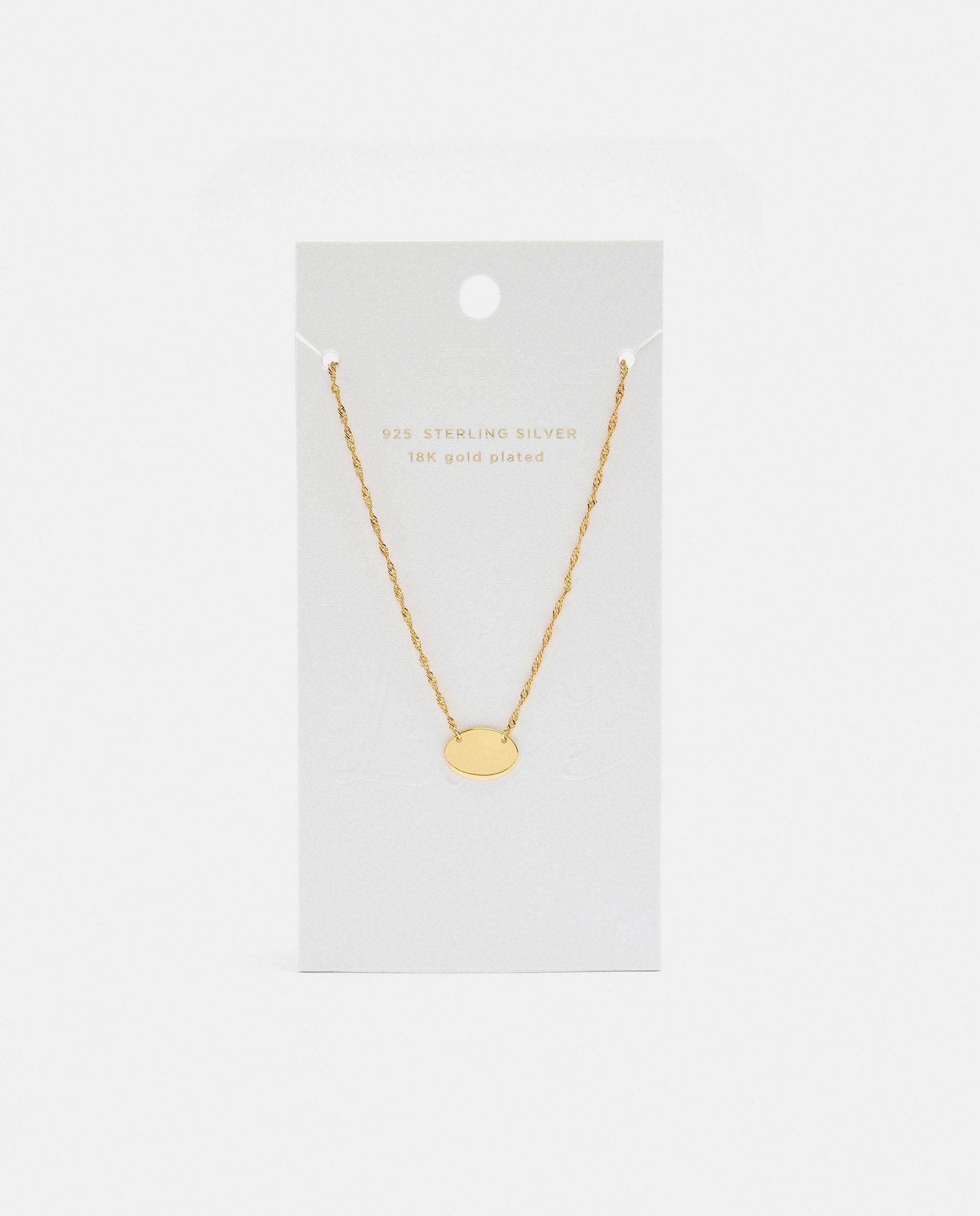 Imagen 4 de Collar corto de plata de ley bañado en oro de 18 k - Parfois - Dorado Dorado