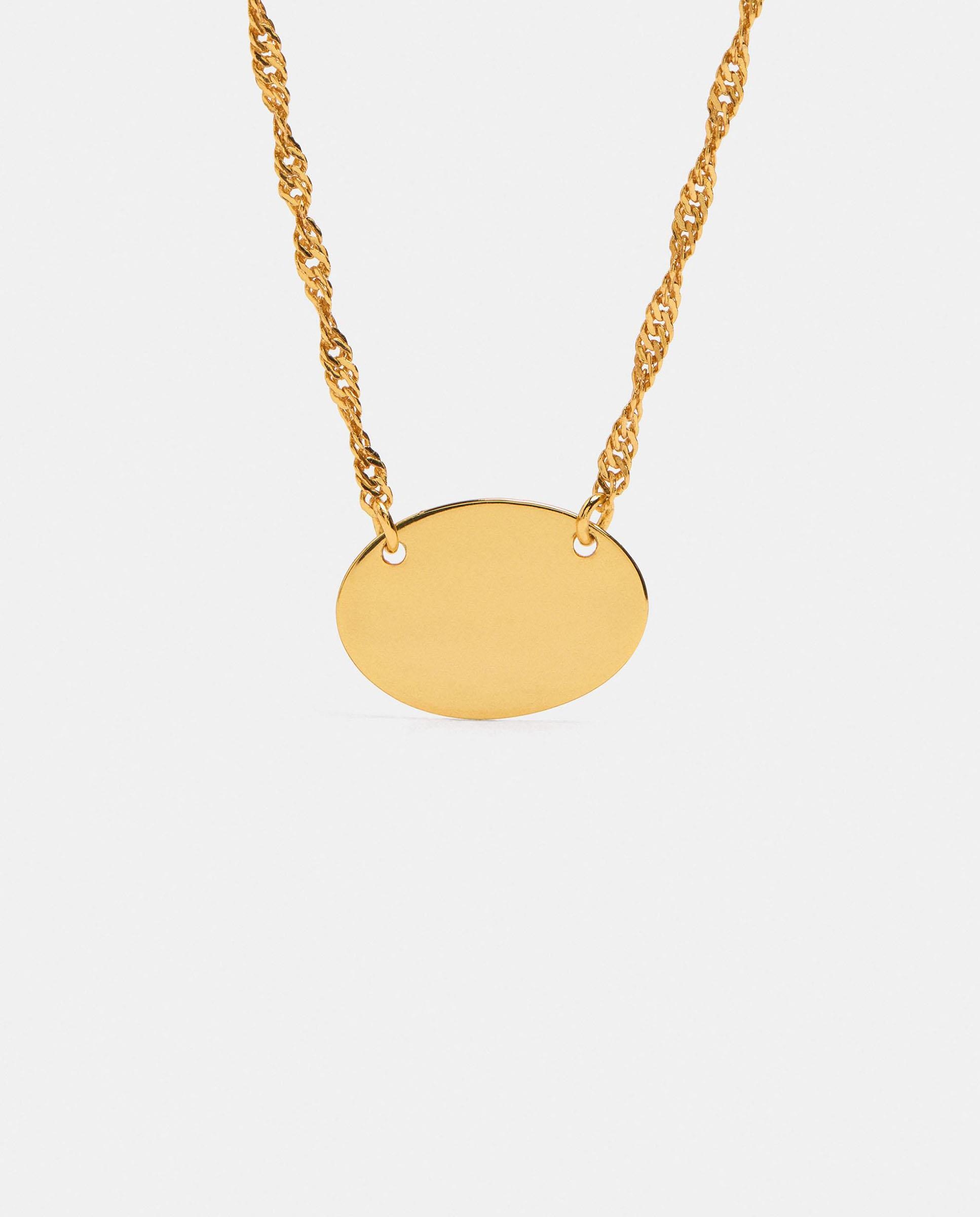 Imagen 5 de Collar corto de plata de ley bañado en oro de 18 k - Parfois - Dorado Dorado