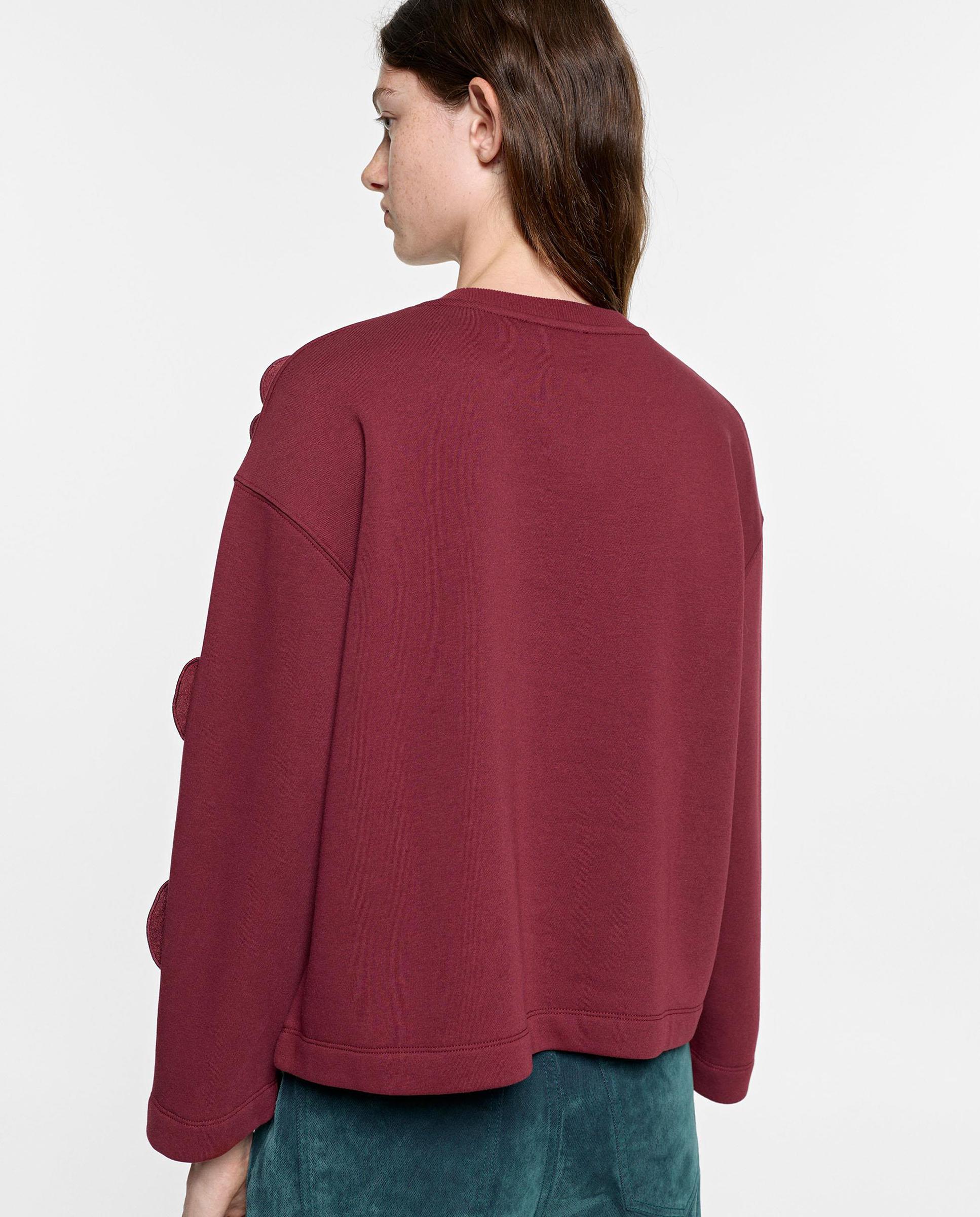 Imagen 3 de Jersey de mujer sin capucha con flores bordadas - Parfois - Burdeos Burdeos