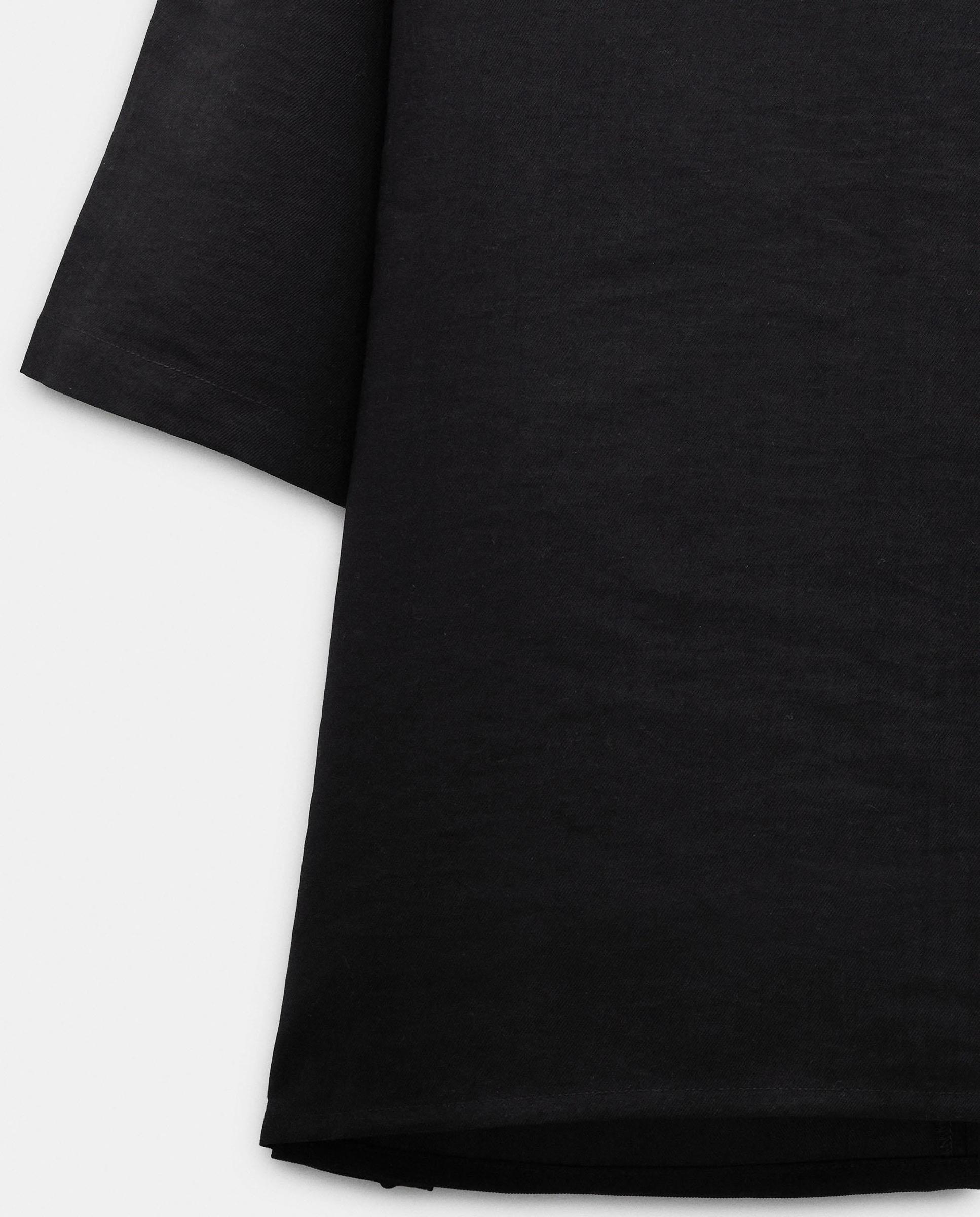 Blusa de mujer de manga corta con cuello alto drapeado - Parfois - Negro Negro-6