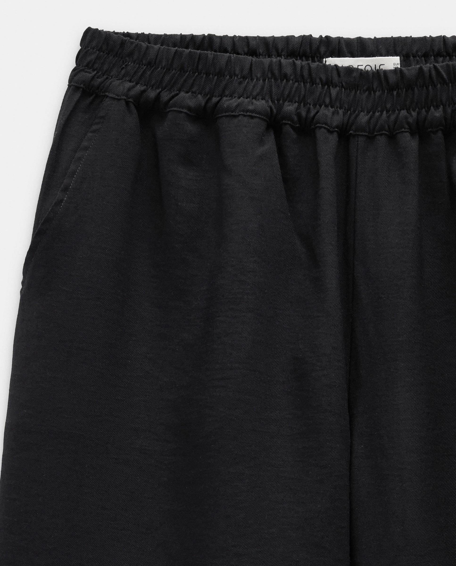 Pantalones anchos de mujer con cintura elástica en liso - Parfois - Negro Negro-6