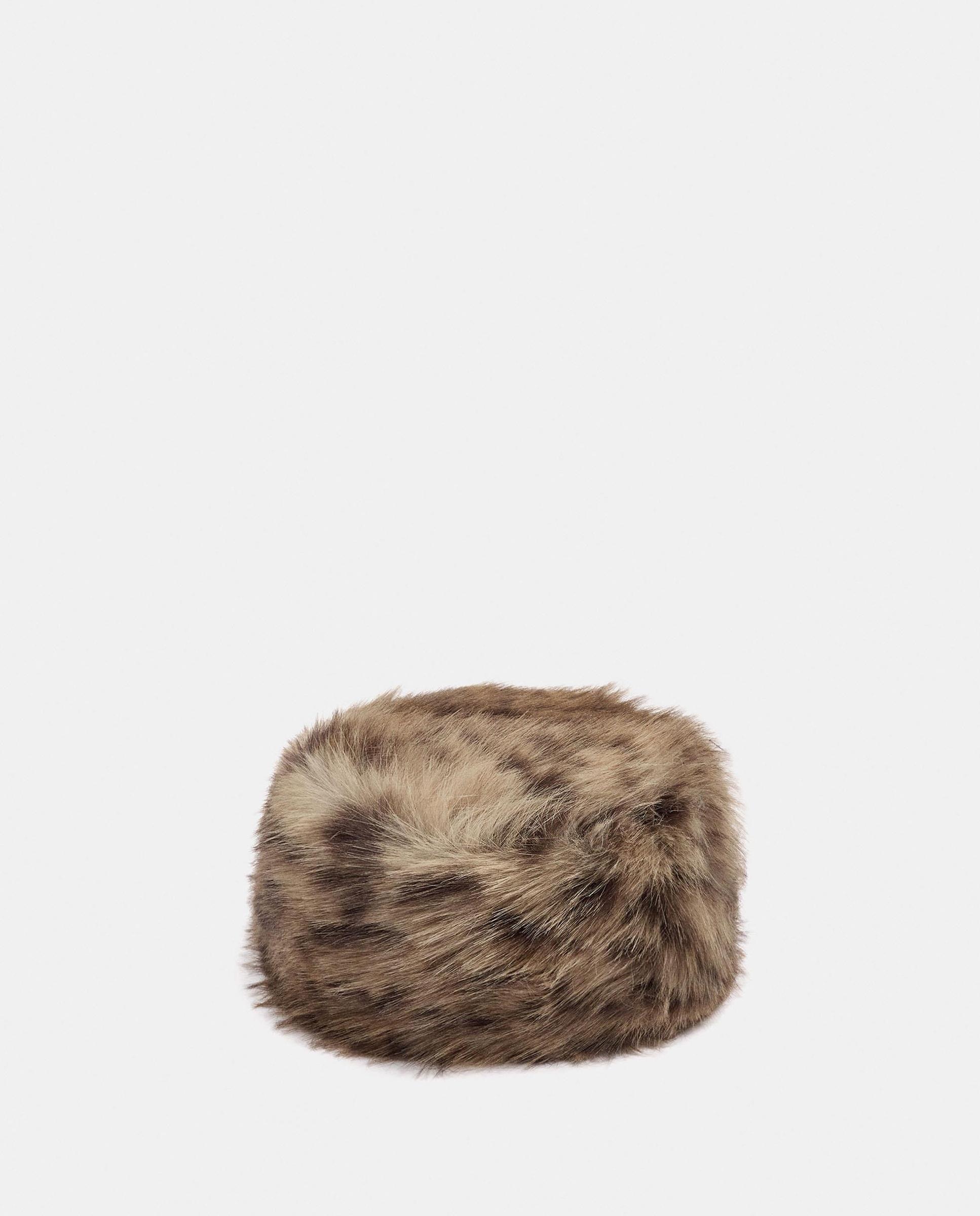 Gorro de mujer estilo pillbox de pelito con estampado animal print - Parfois - Marrón Marrón-1