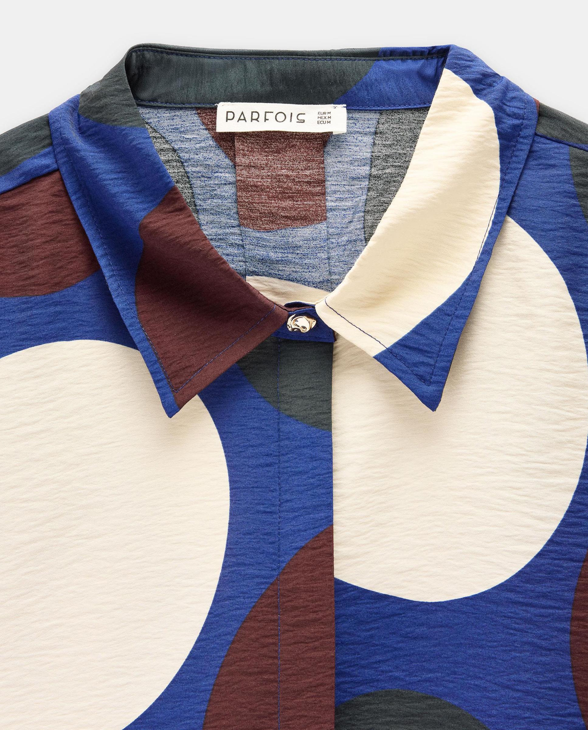 Camisa de mujer de manga corta con estampado geométrico - Parfois - Multicolor Multicolor-6
