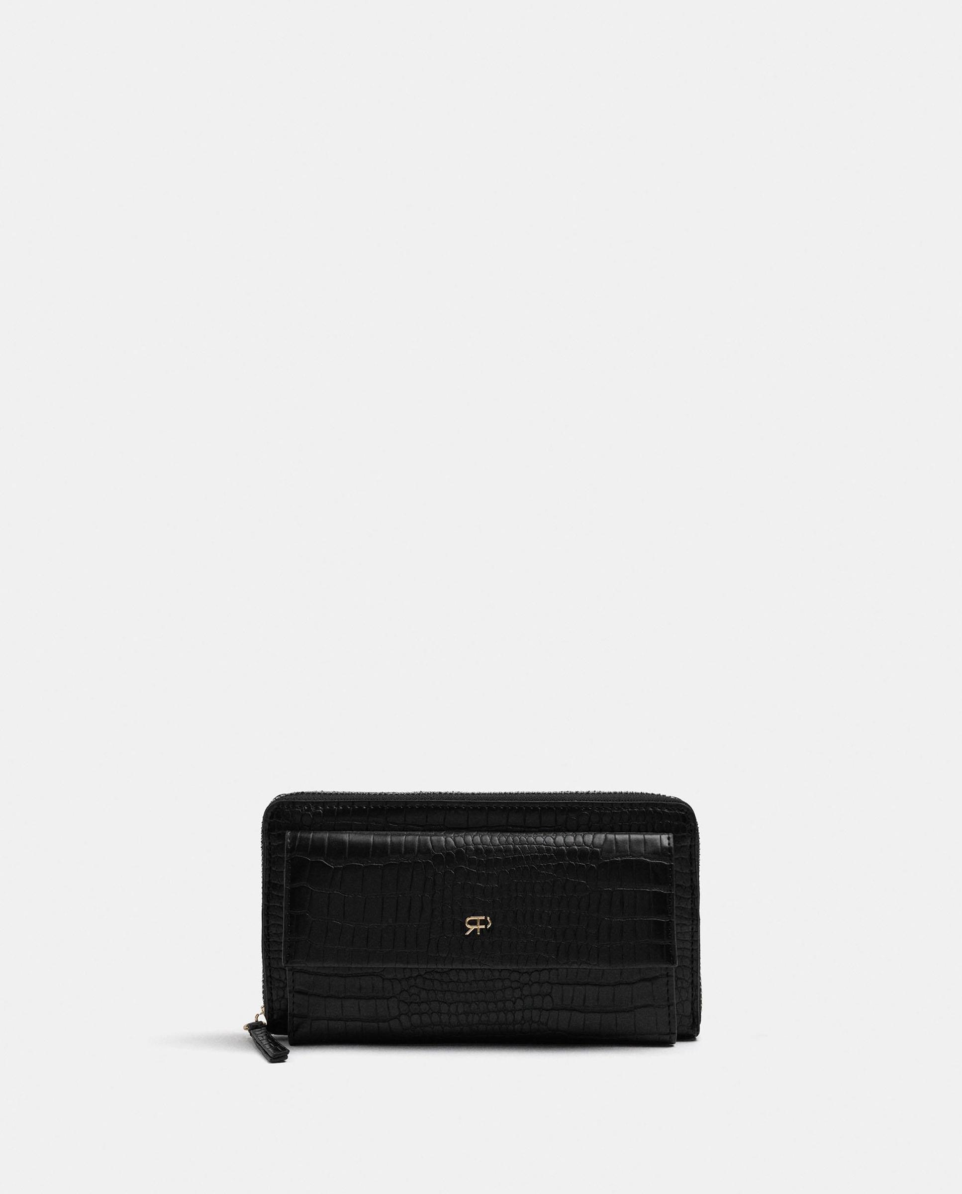 Cartera de mujer mediana con cierre de cremallera - Parfois - Negro Negro-1