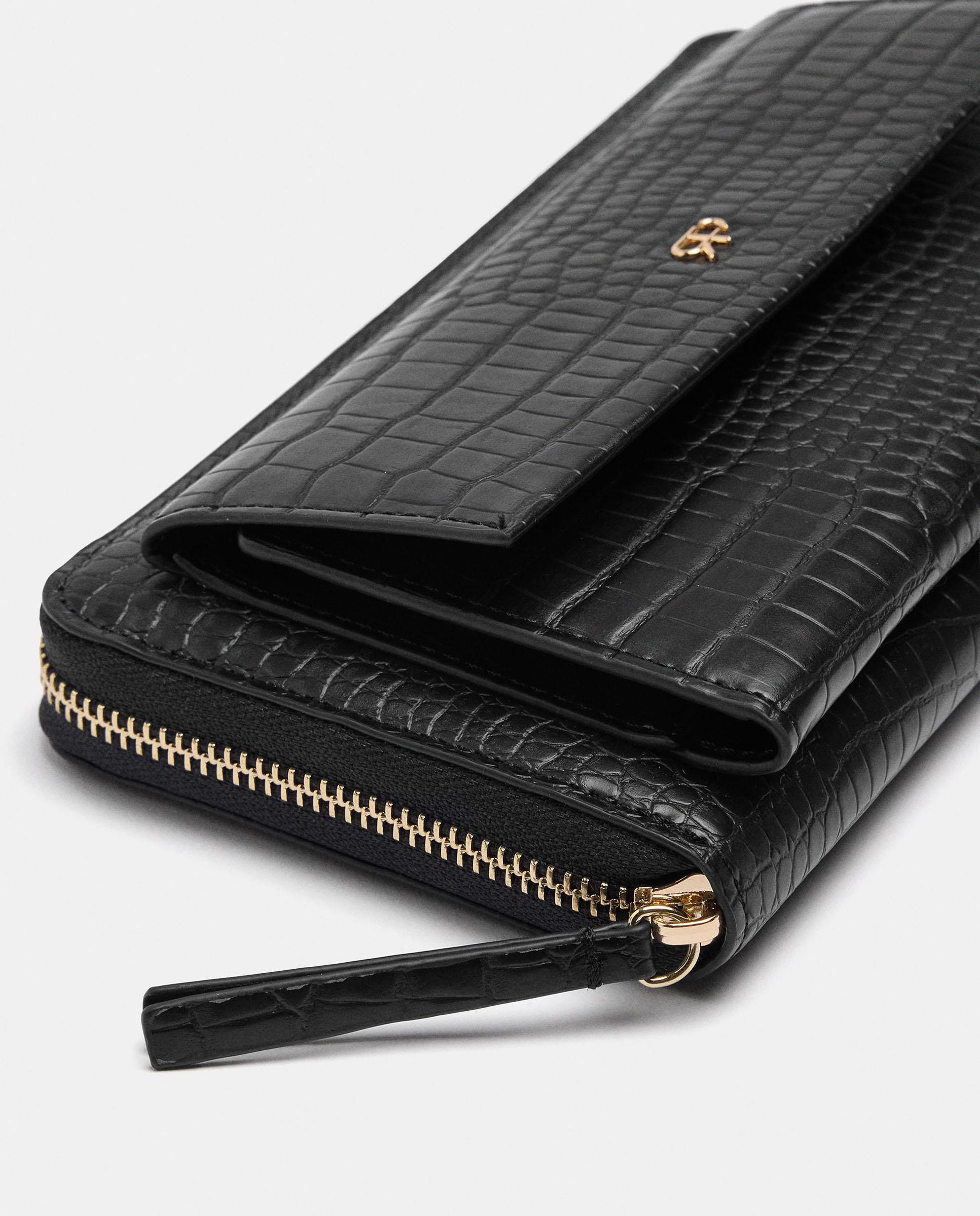 Cartera de mujer mediana con cierre de cremallera - Parfois - Negro Negro-3