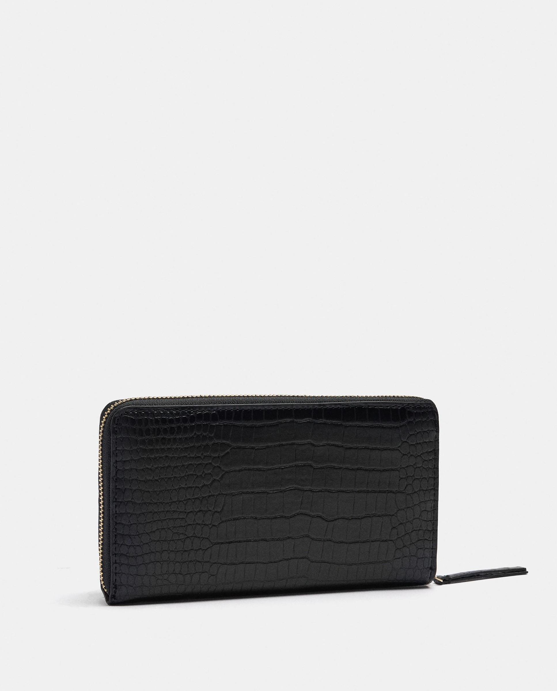 Cartera de mujer mediana con cierre de cremallera - Parfois - Negro Negro-2