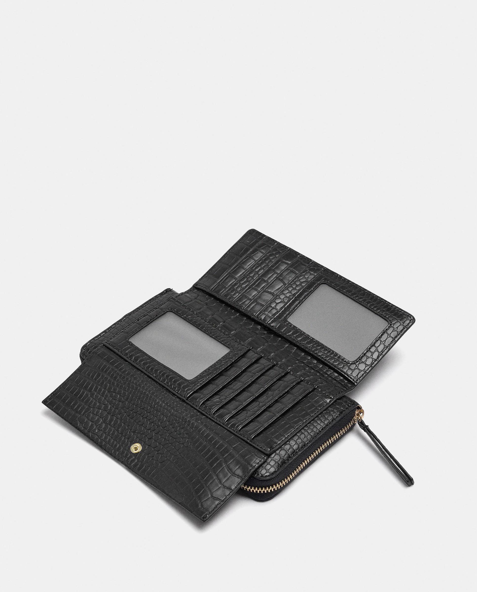 Cartera de mujer mediana con cierre de cremallera - Parfois - Negro Negro-5