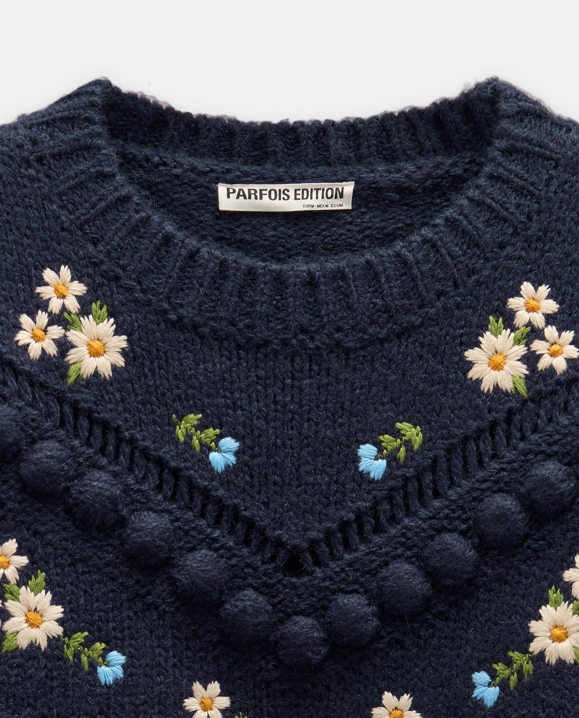 Imagen 6 de Jersey de mujer de punto de manga larga con flores bordadas - Parfois - Azul Azul