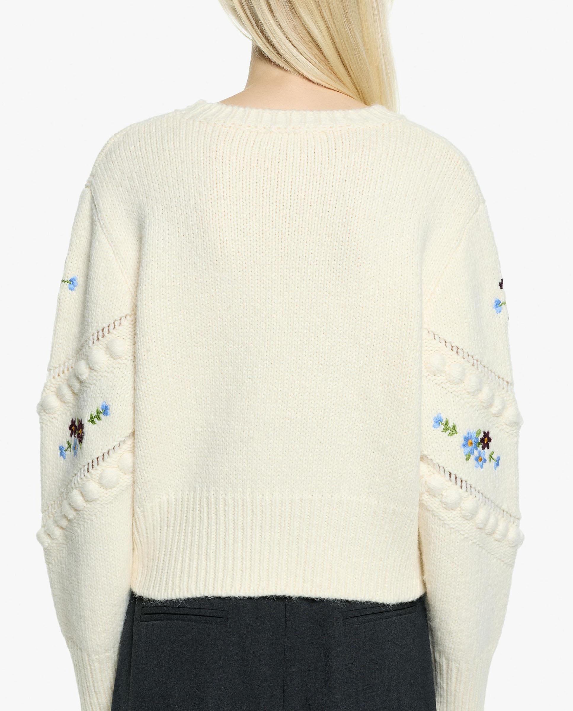 Imagen 4 de Jersey de mujer de punto de manga larga con flores bordadas - Parfois - Crudo Crudo